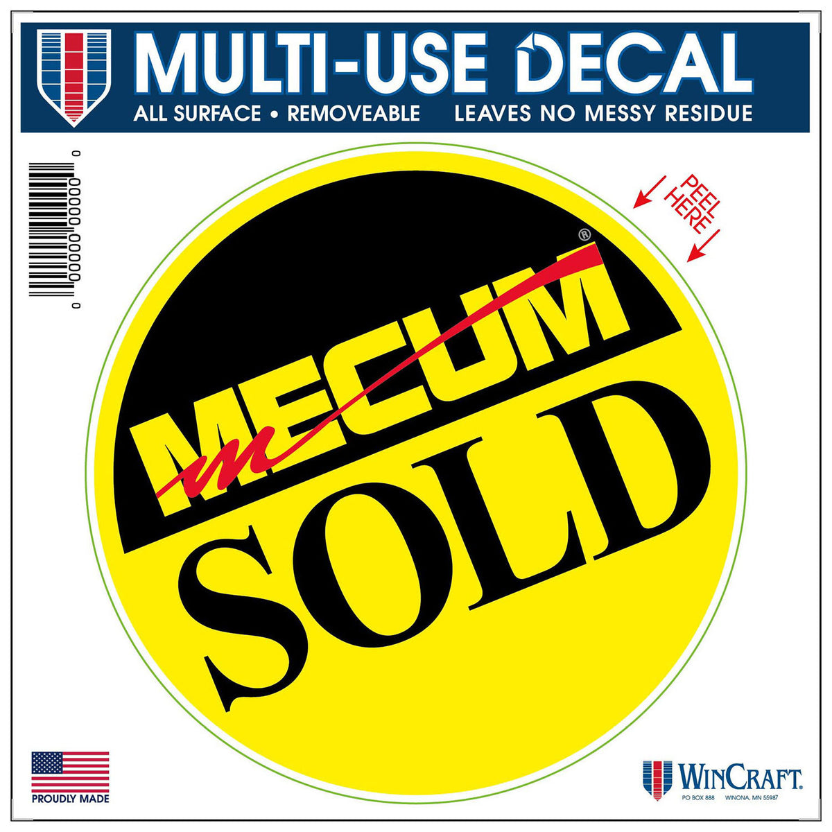Mecum Auctions Sold Logo Decal - Front View