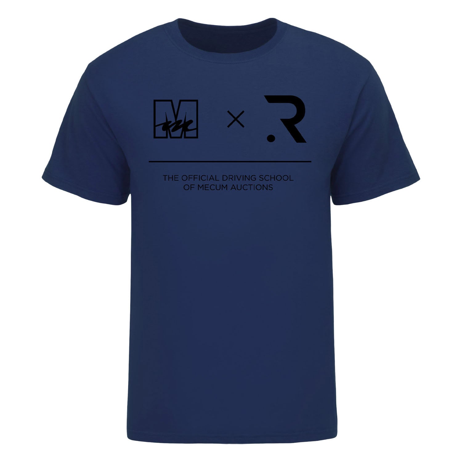Mecum Auctions Blue Radford Racing School T-Shirt - Front View