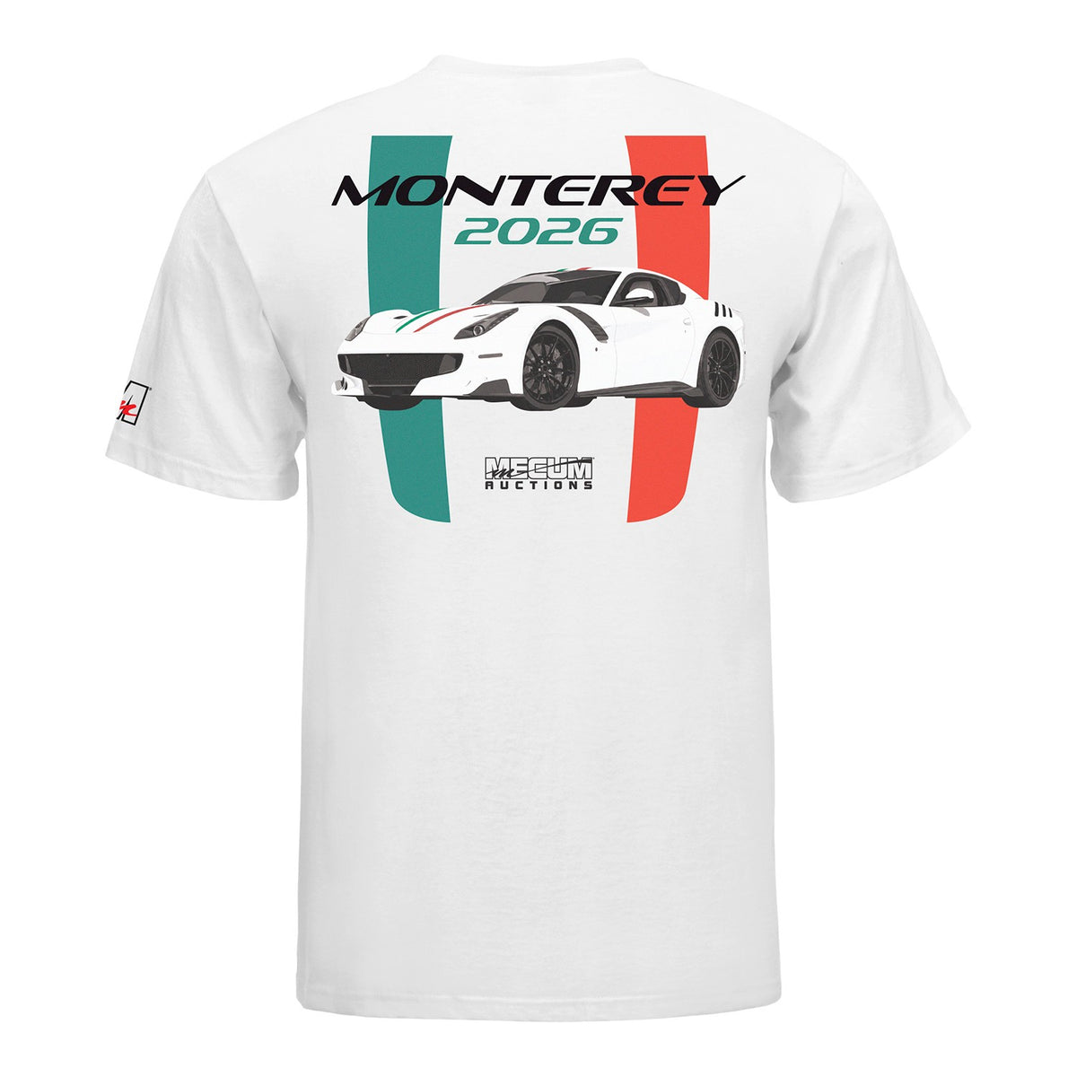 2026 MECUM Auctions Monterey Event T-Shirt In White - Back View