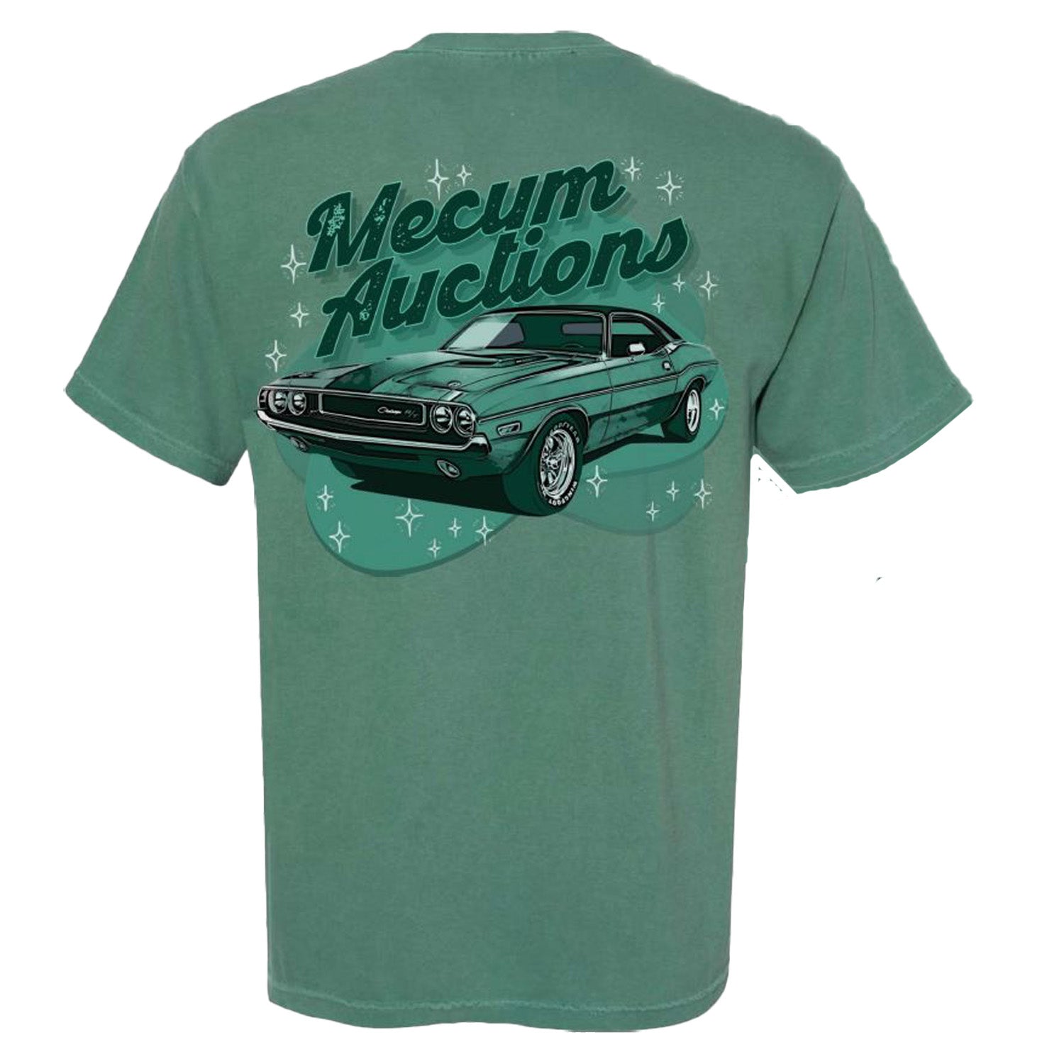 Mecum Auctions Light Green Retro Pocket T-Shirt - Back View