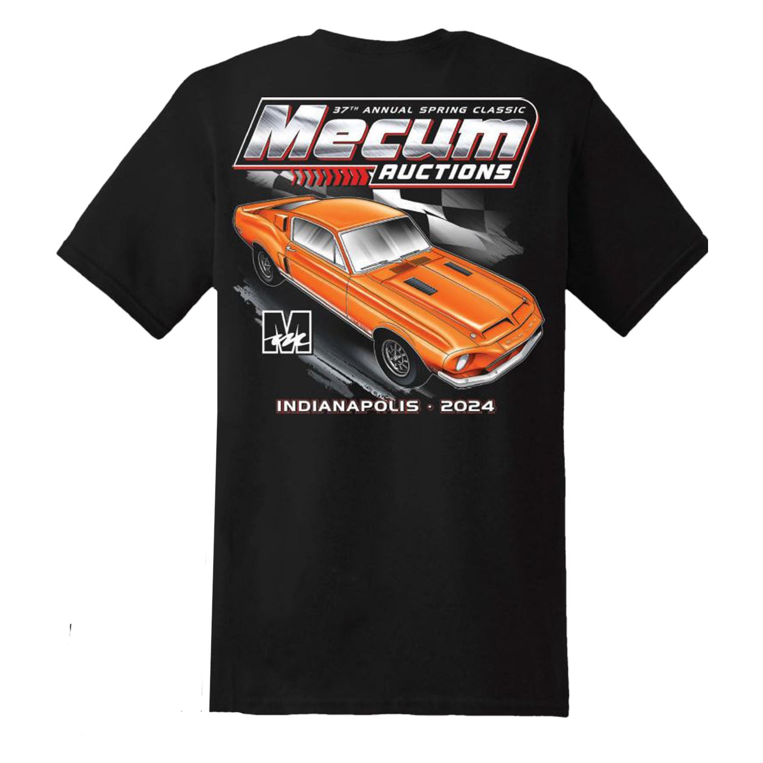Mecum Auction Black Indianapolis Event T-Shirt - Back View