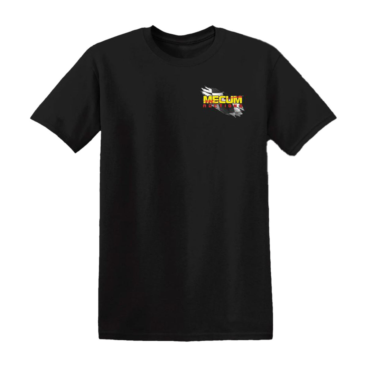 Mecum Auction Black Indianapolis Event T-Shirt - Front View