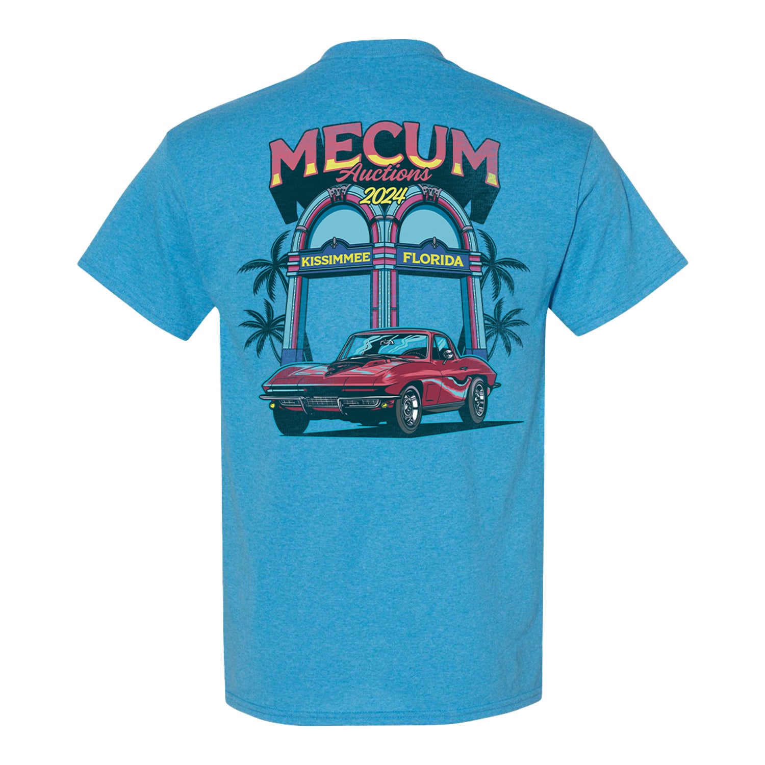 Mecum Auctions Heather Sapphire Kissimme Event T-Shirt - Back View
