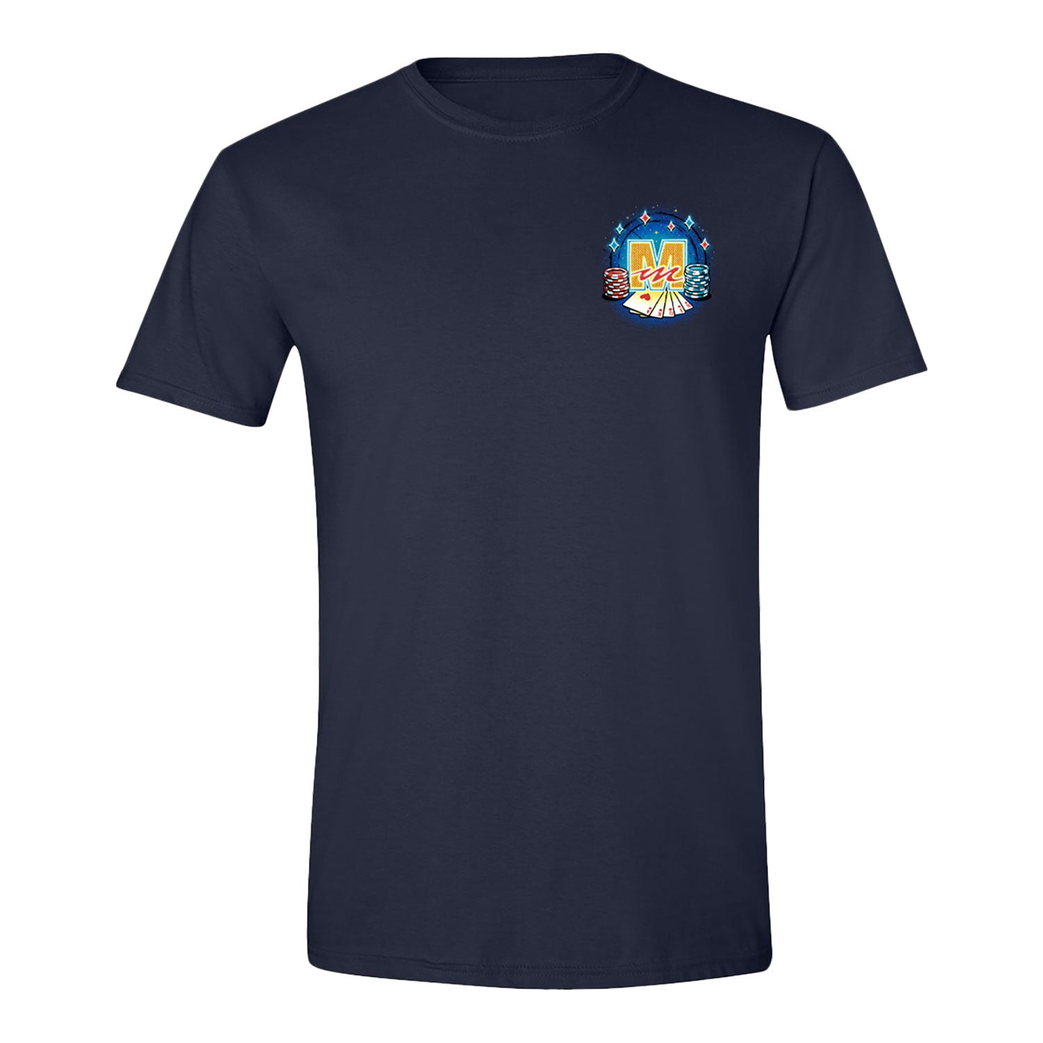 Mecum Auction Heather Navy Las Vegas Slot Machine T-Shirt - Back View