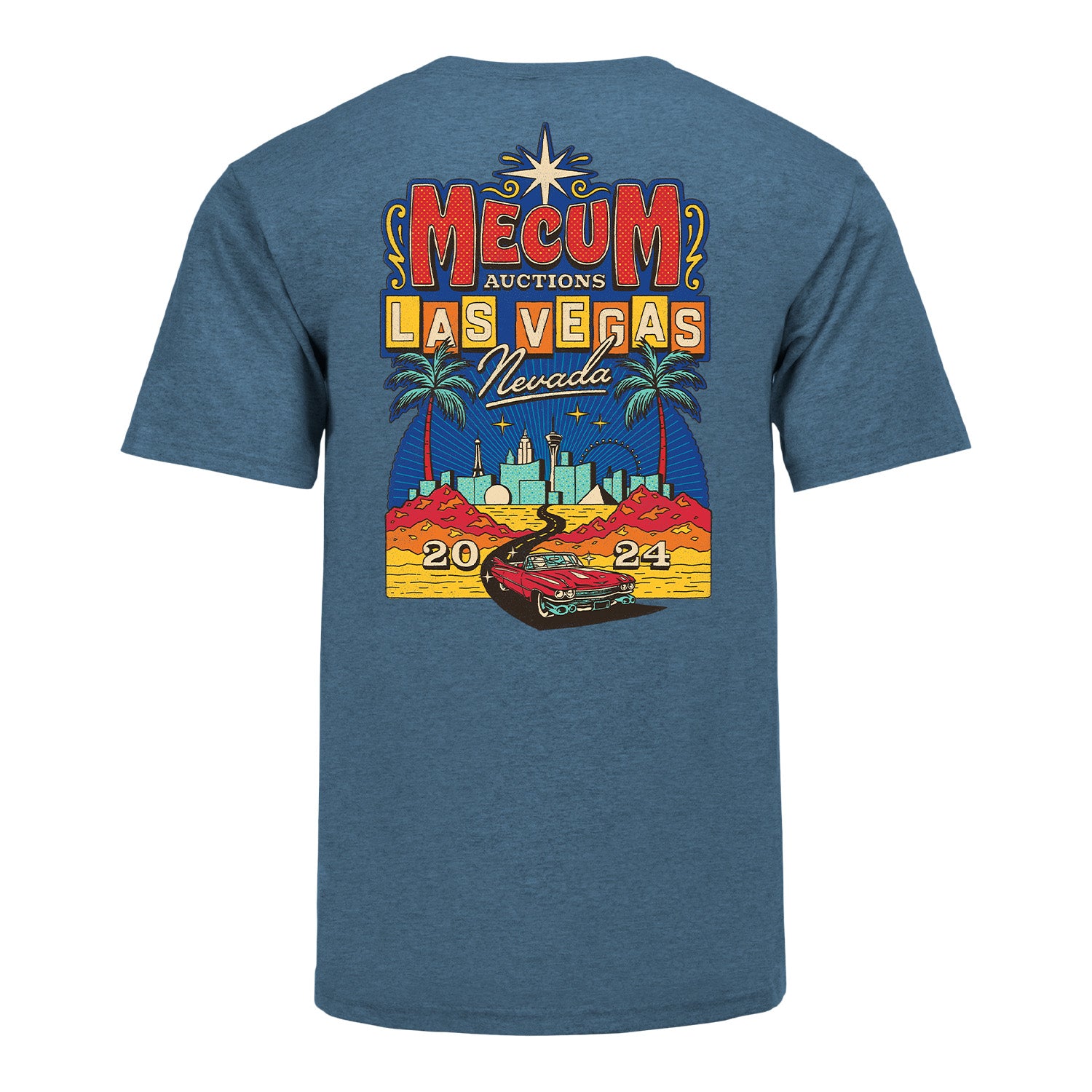 Mecum Auction Heather Indigo Las Vegas Cadillac T-shirt - Mecum Auctions