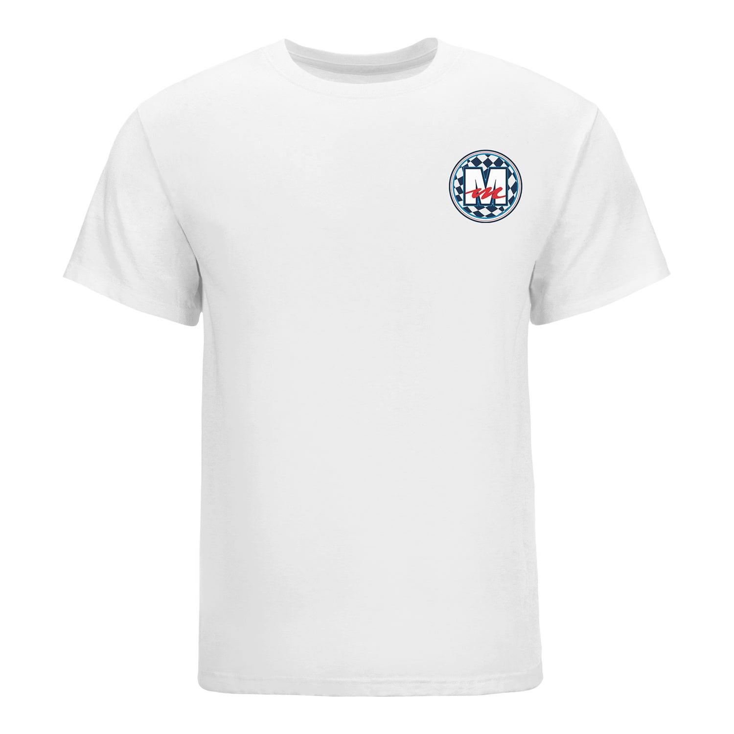 Mecum Auction White Checkered Indy Event T-Shirt - Back View