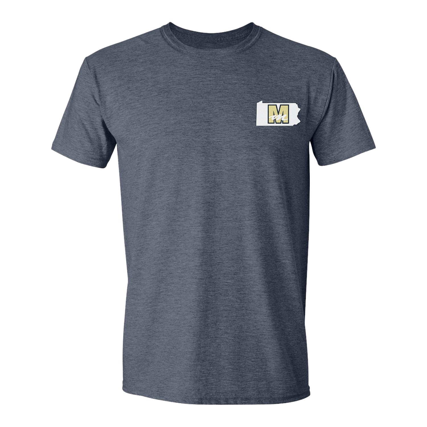 Mecum Auctions Heather Navy Dodge Daytona Harrisburg Event T-Shirt - Back View