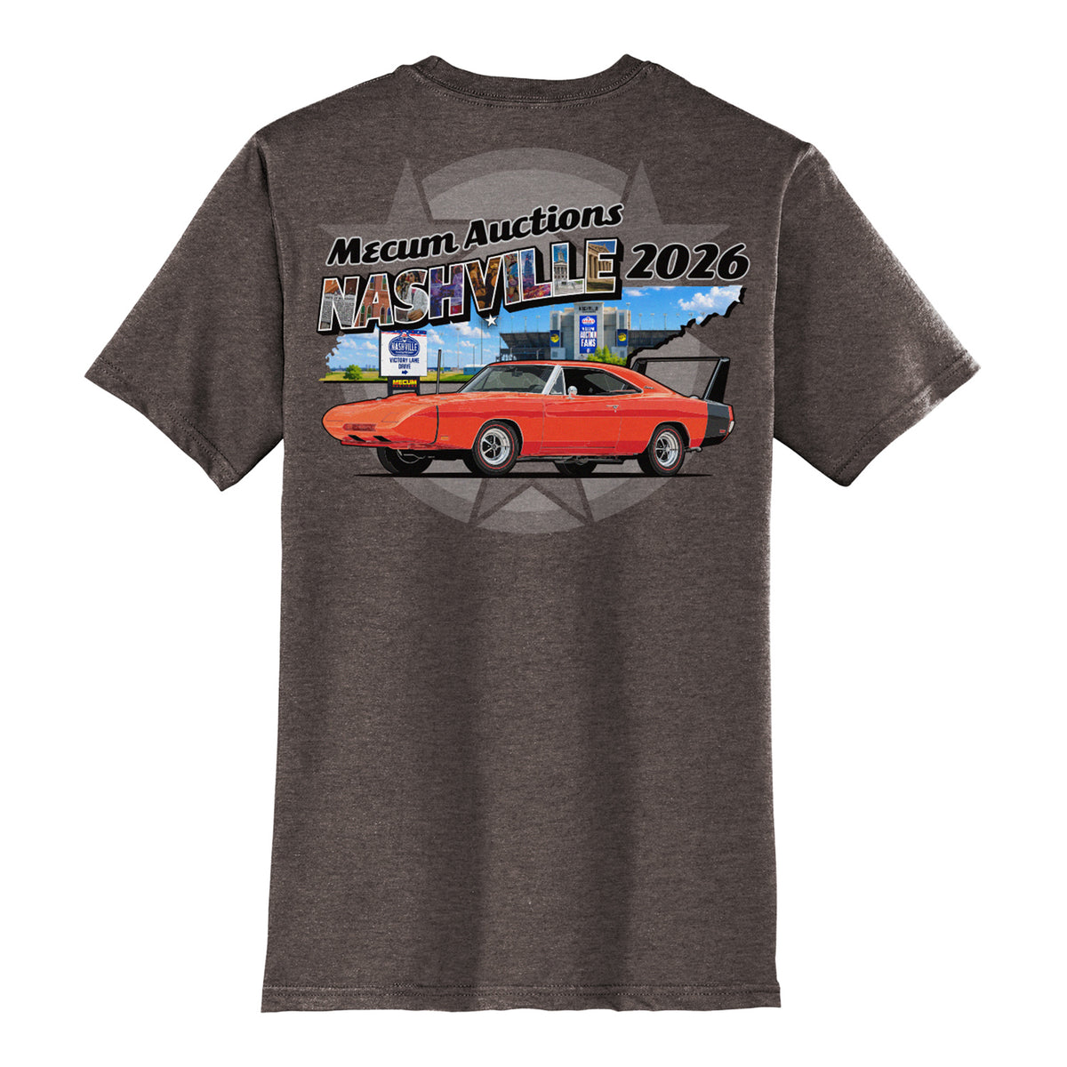 2026 MECUM Nashville Daytona Muscle Car Event Shirt in Black - Back View