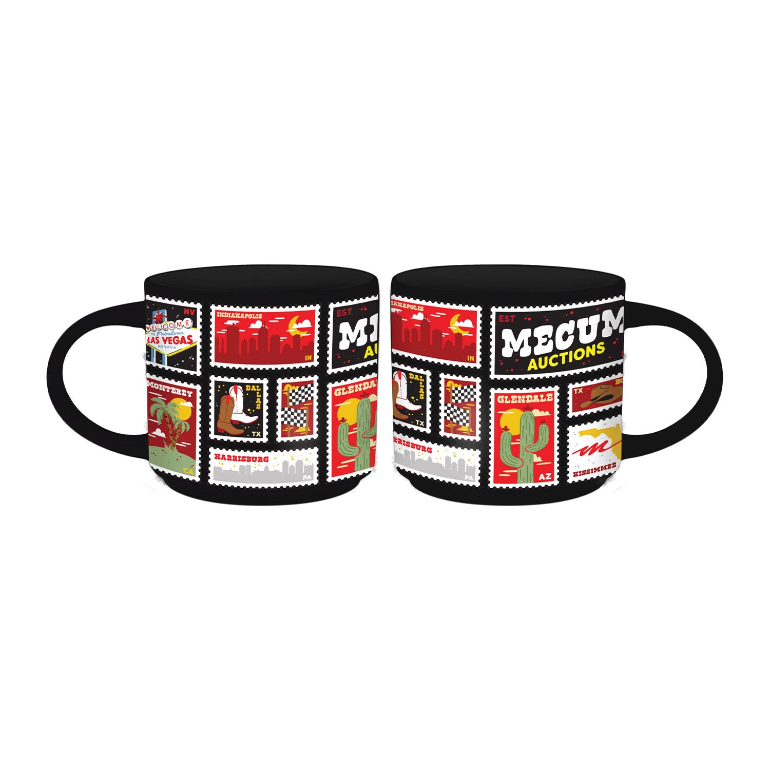 Mecum Auction Black Tour Mug - Duel Sided View
