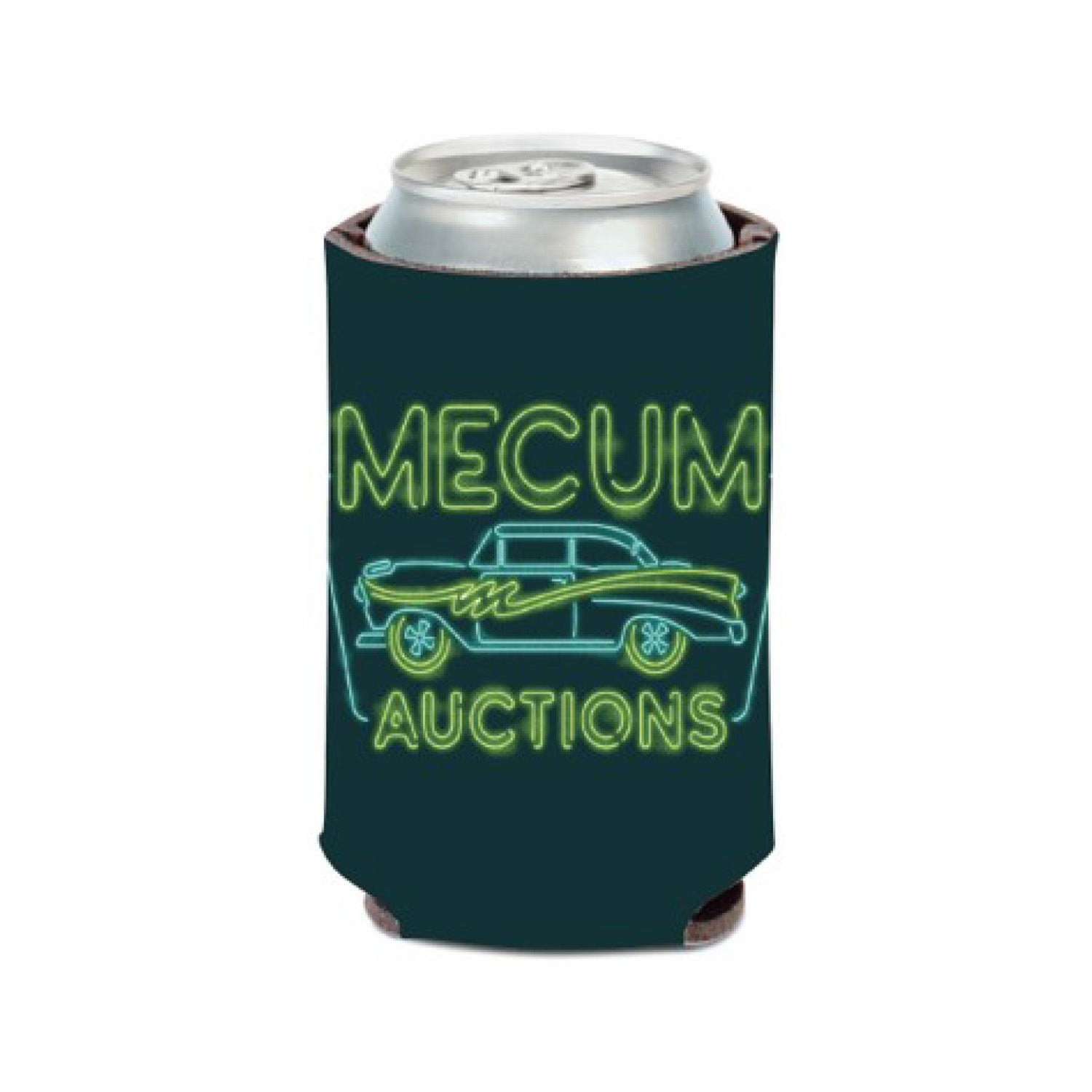 Mecum Auction Neon Can Cooler - Front View