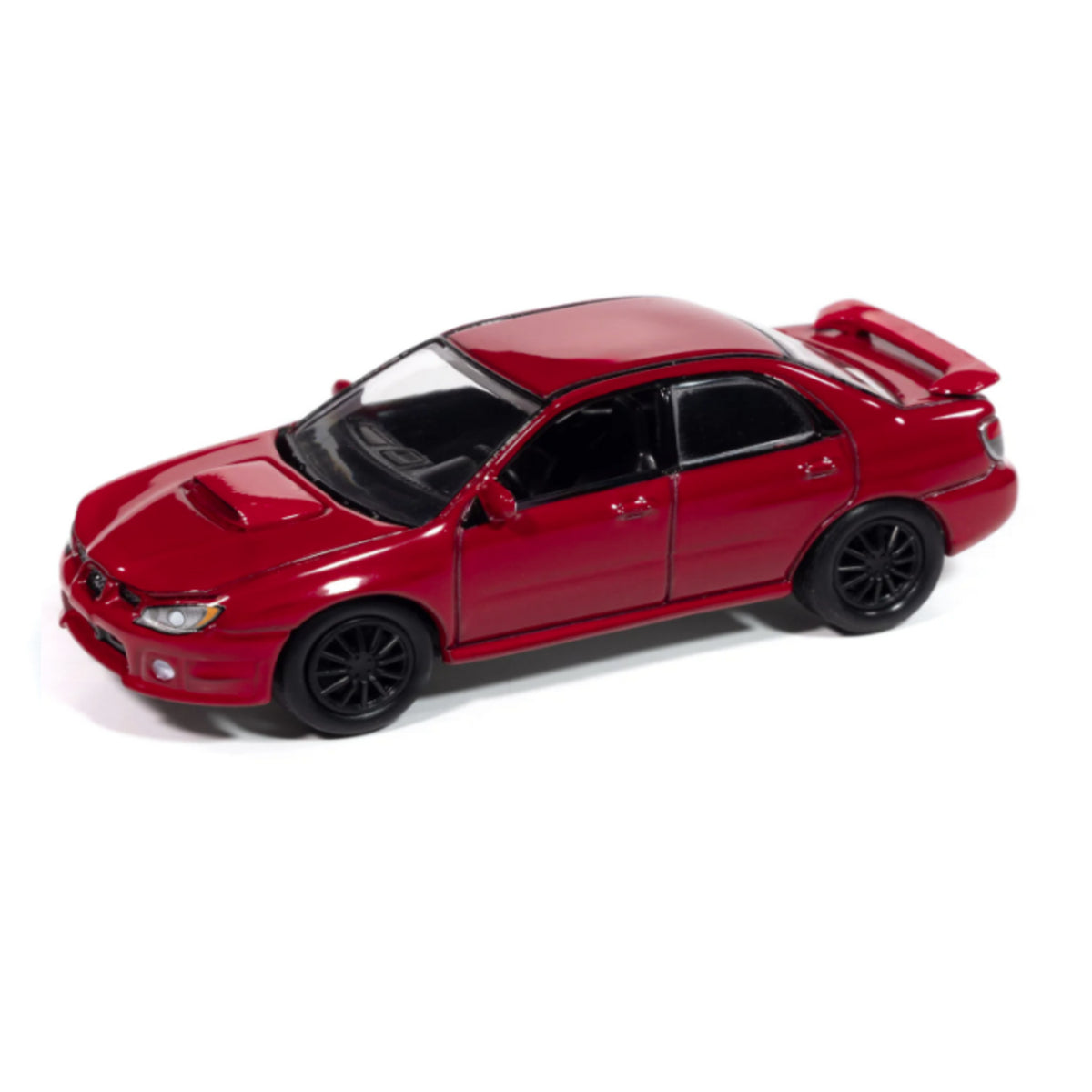 Mecum Auctions &#39;06 Subaru WRX Red 1:64 Diecast - Angled Left Side View