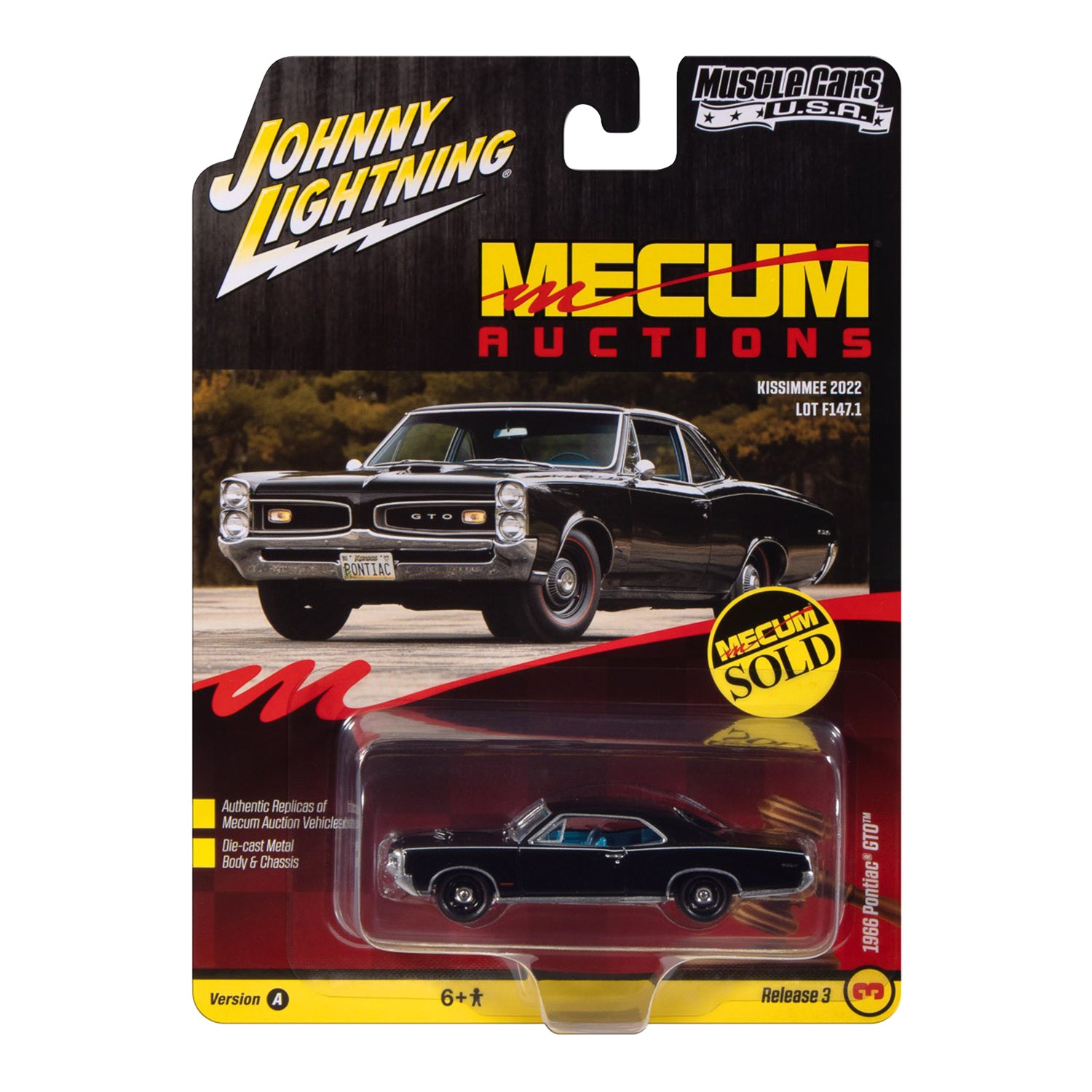 Mecum Auctions '66 Pontiac GTO Black 1:64 Die-Cast - Close Up View