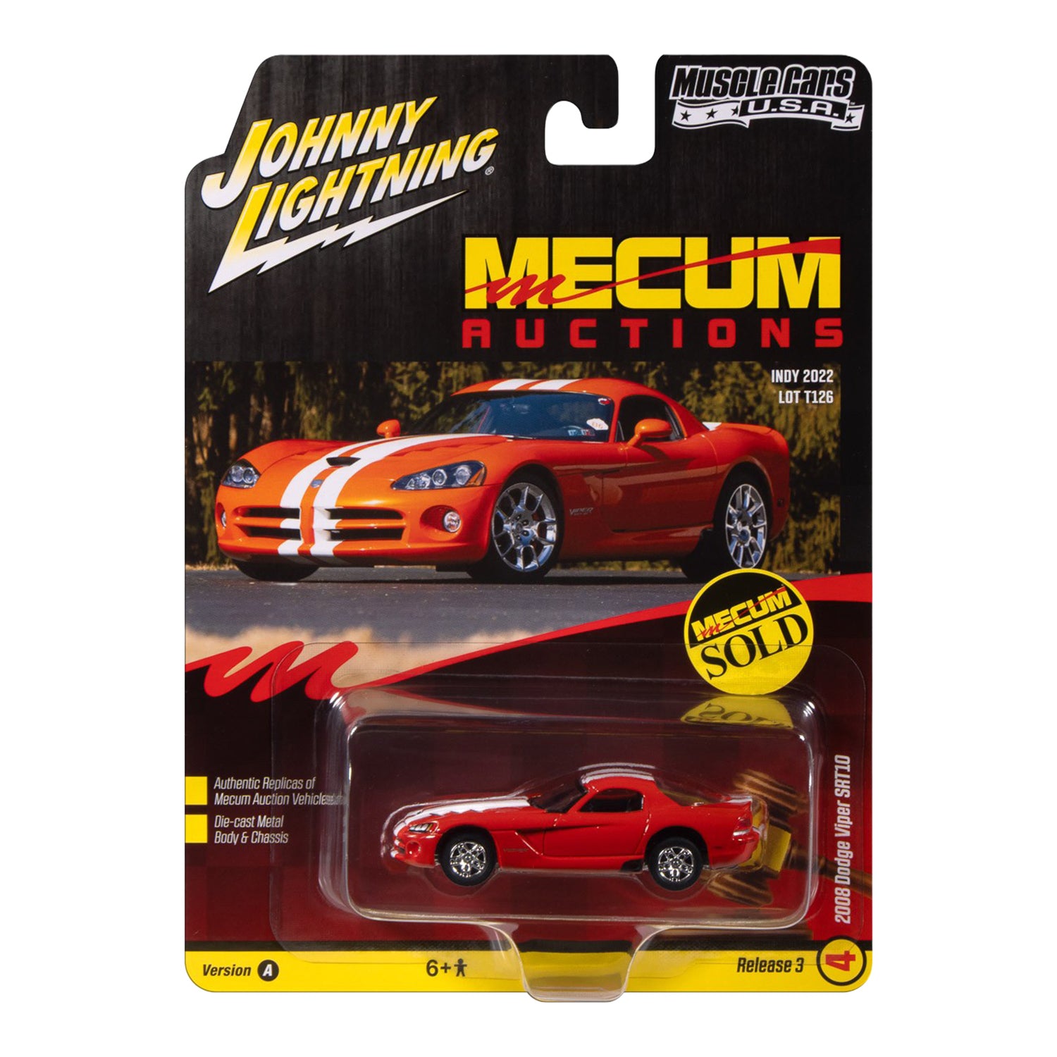 Mecum Auctions '08 Dodge Viper SRT10 Red 1:64 Die-Cast - Front View