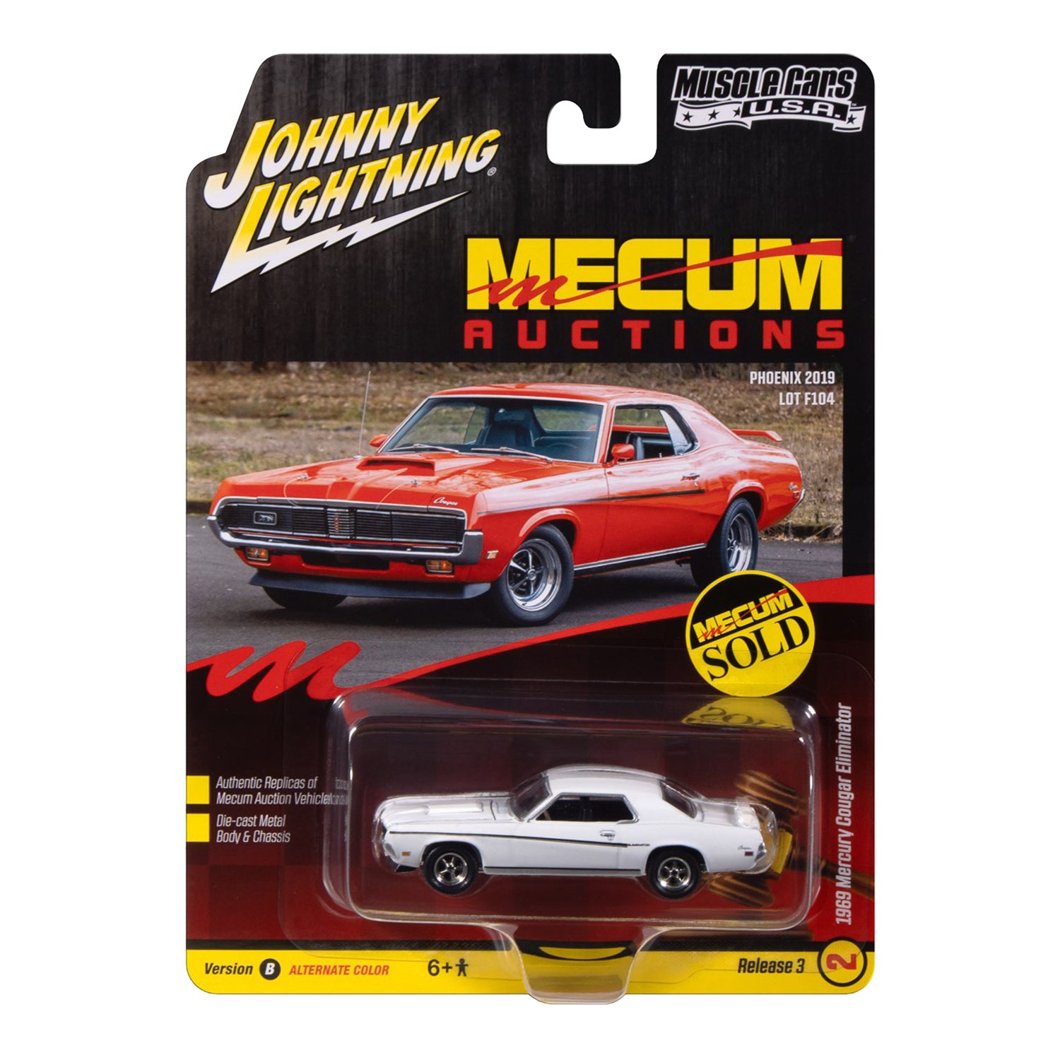 Mecum Auctions '69 Mercury Cougar Eliminator 1:64 Die-Cast - Front View