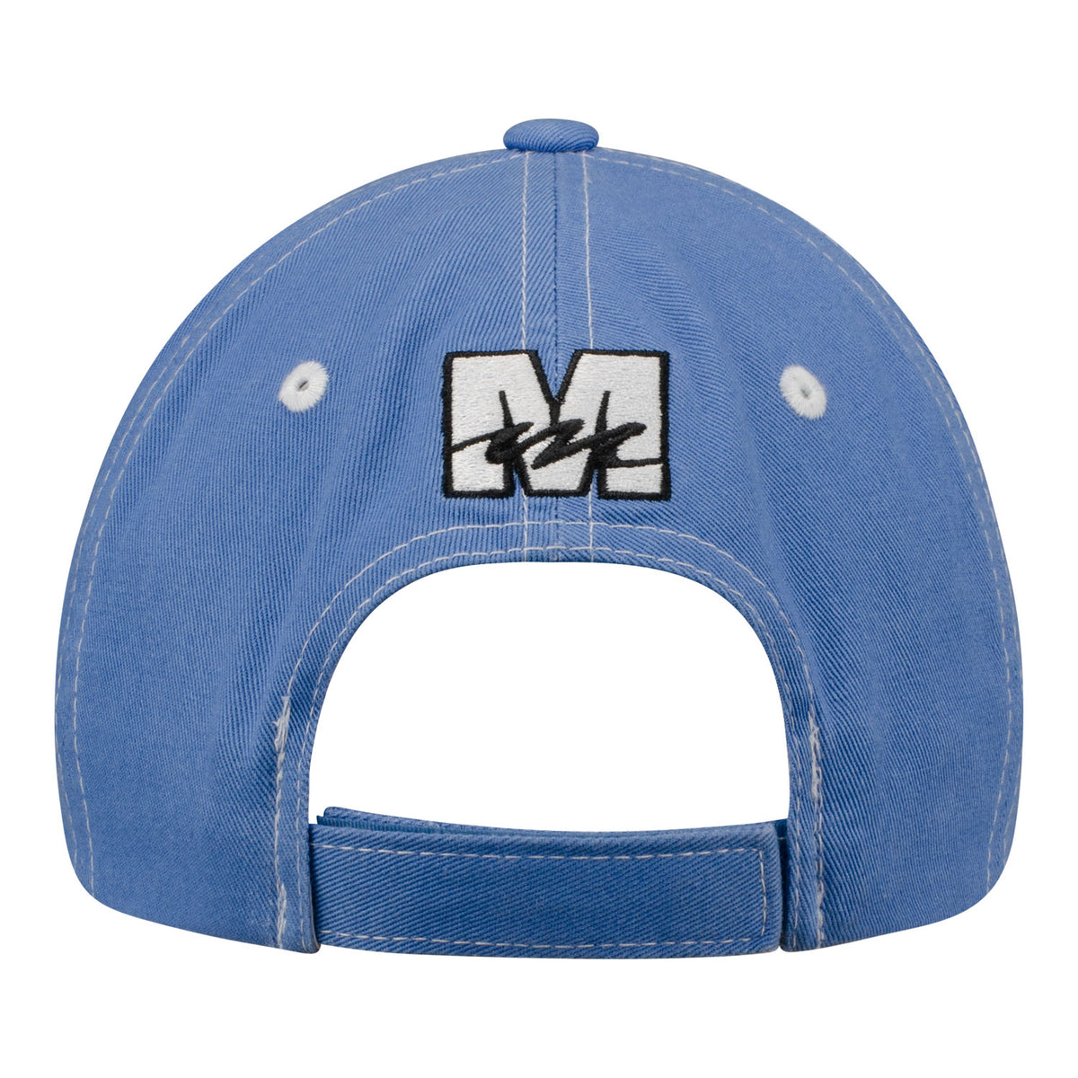 Mecum Auctions Ladies Denim Blue Distressed Hat - Back View