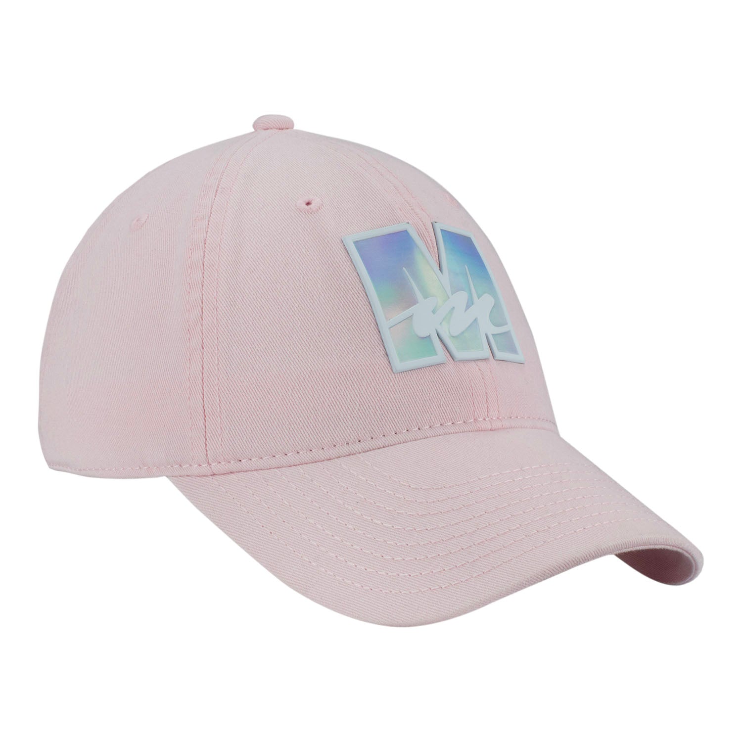 Mecum Auctions Pink Ladies Iridescent TPU Patch Hat - Angled Left Side View