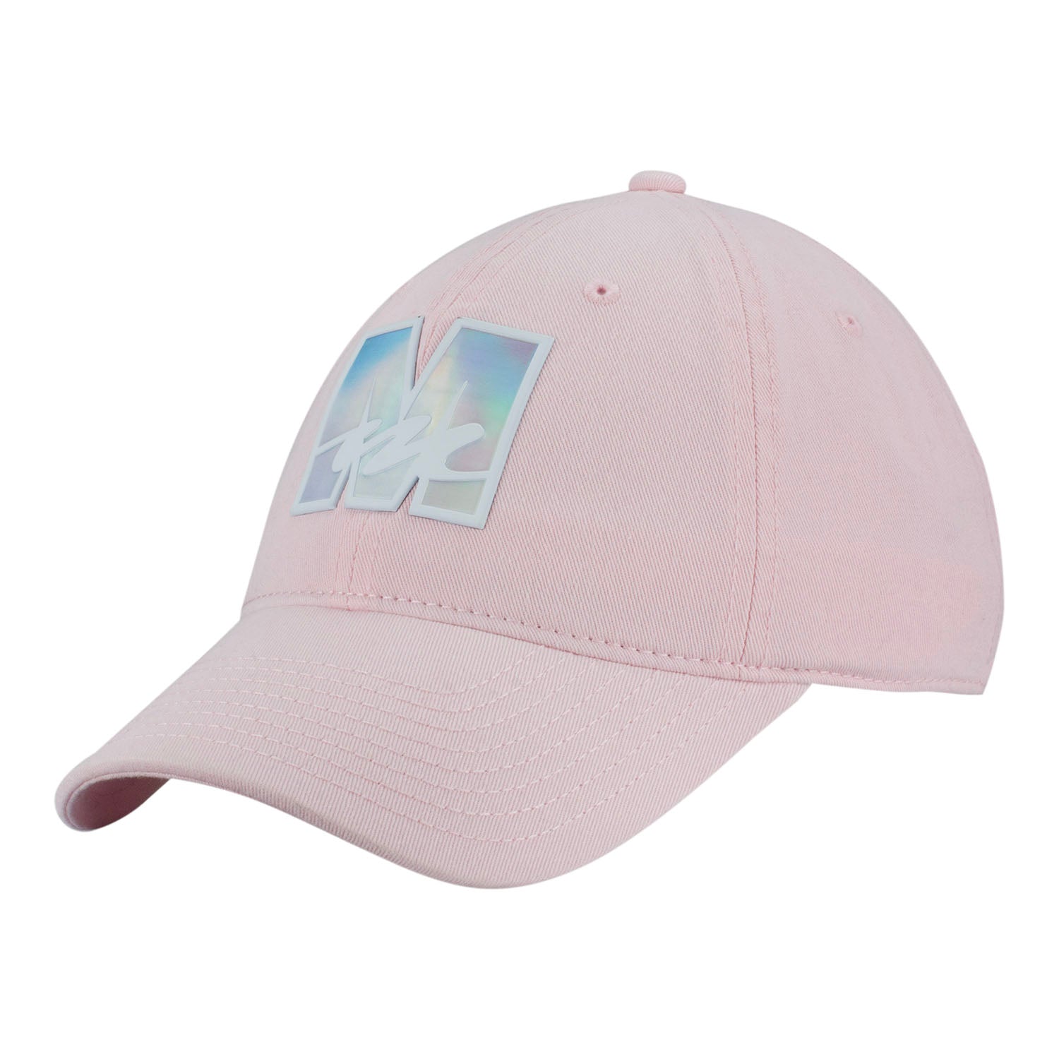 Mecum Auctions Pink Ladies Iridescent TPU Patch Hat - Angled Left Side View
