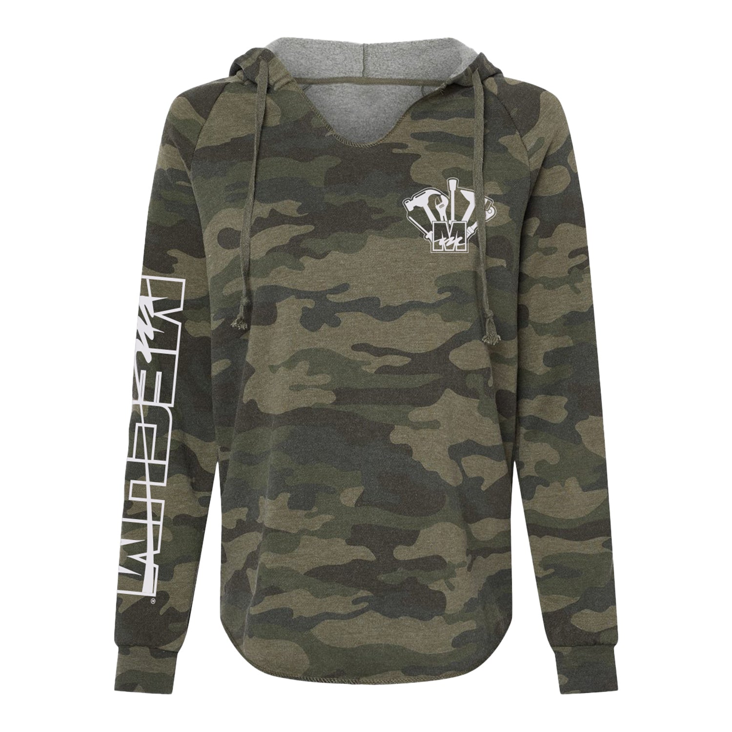 Mecum Auctions Ladies Forest Camo Heather Tool Bouquet Hoodie - Front View