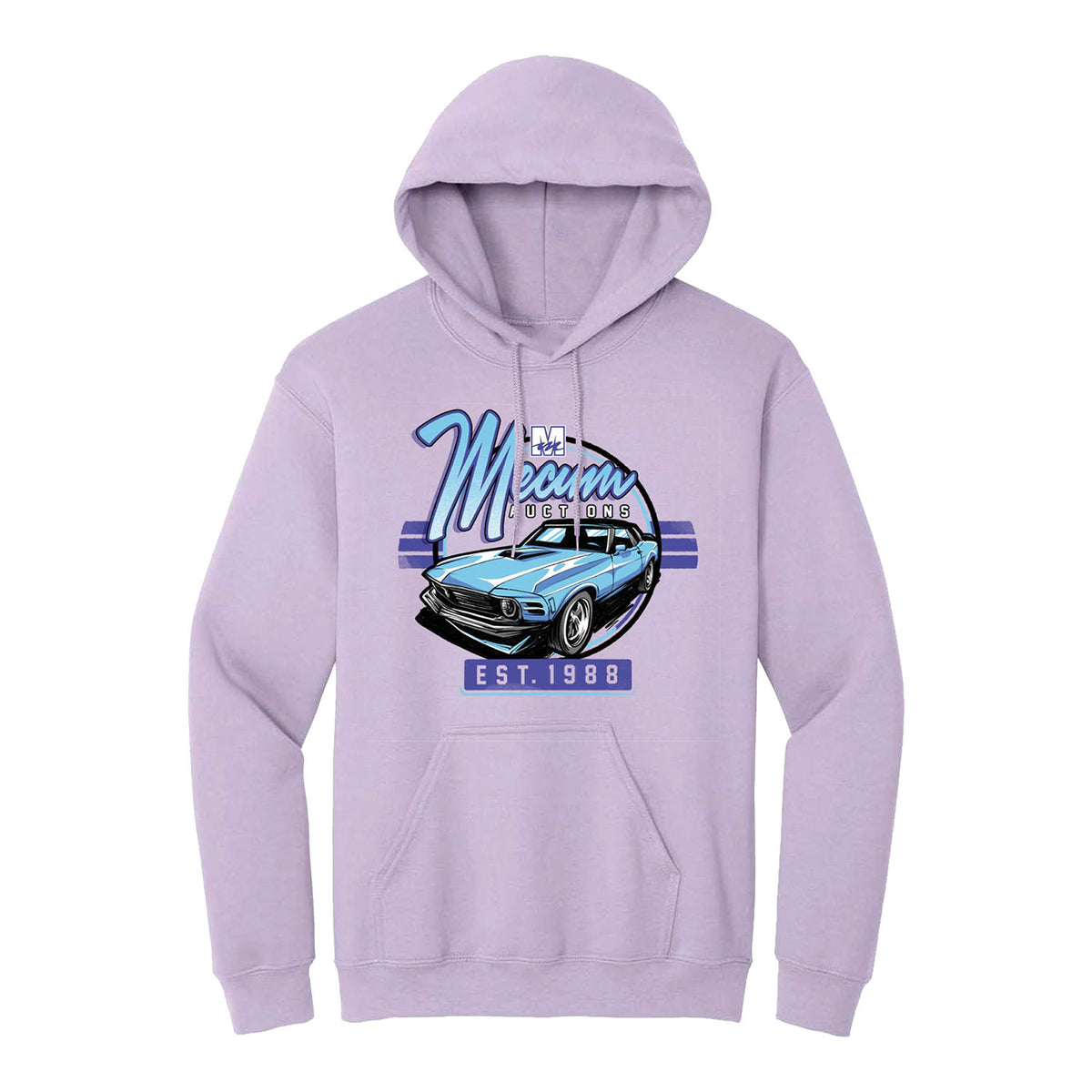 Mecum Auction Lavender Ladies Hooded Sweatshirt In Purple - Front View