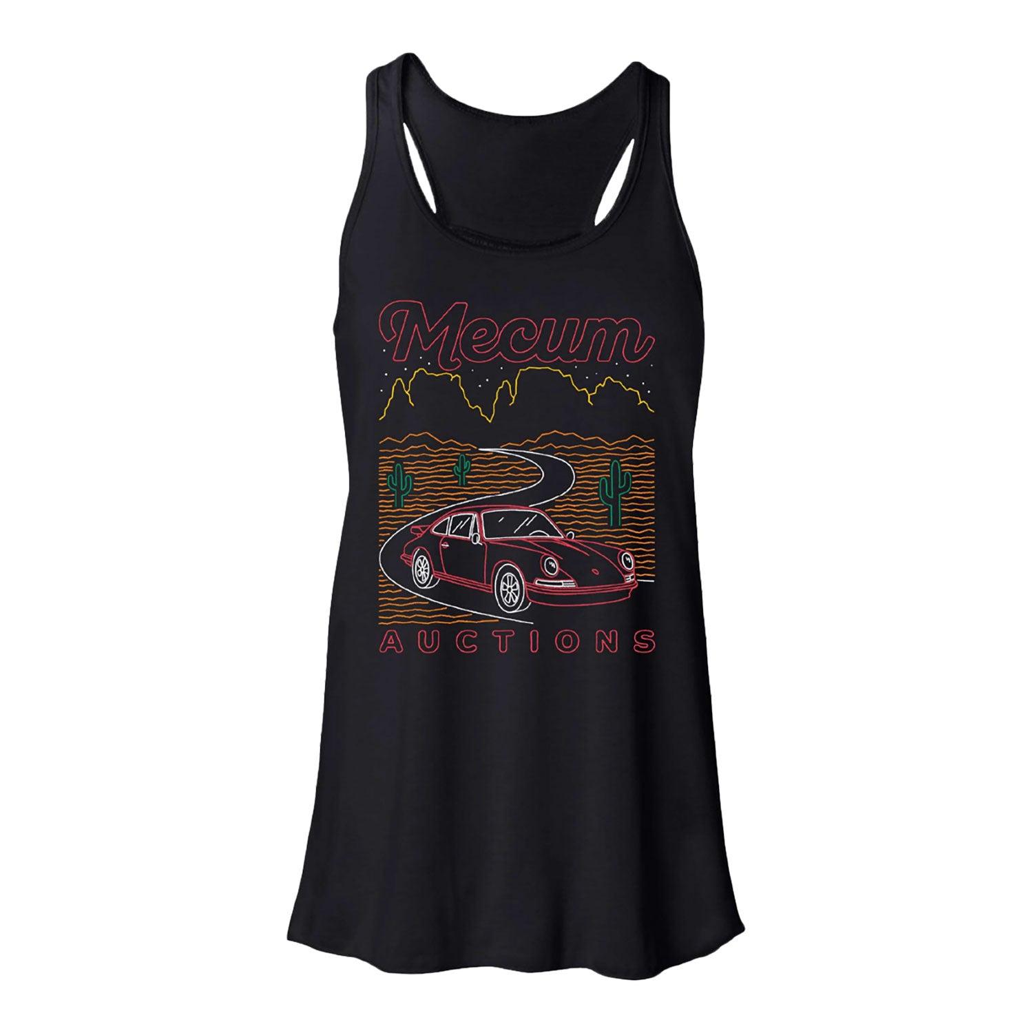 Mecum Auction Ladies Black Tank Top - Front View