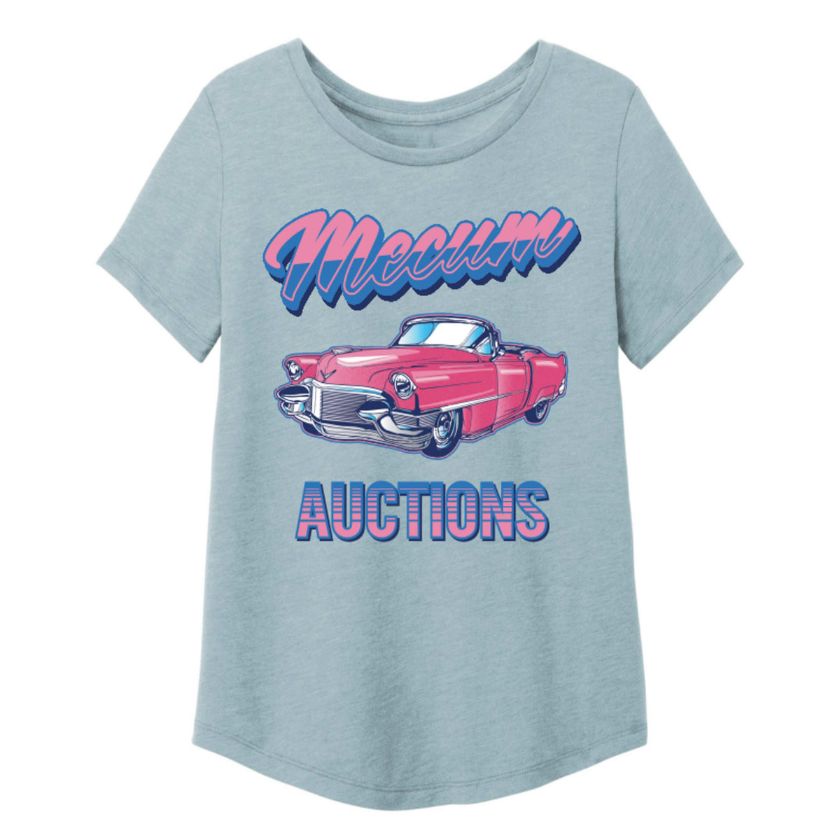 Mecum Auction Ladies Sky Blue Vintage T-Shirt