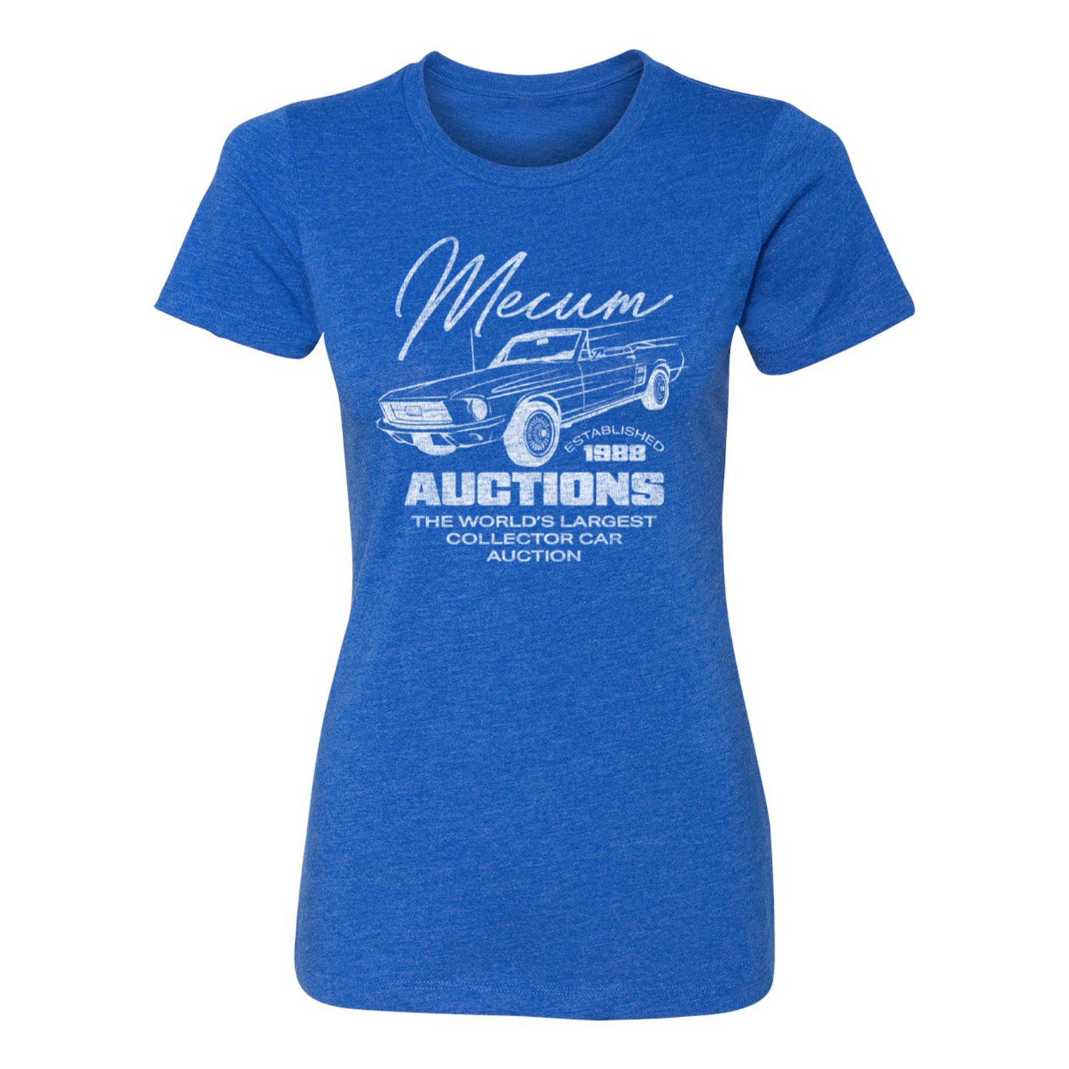 Mecum Auction Ladies Royal Color Pop T-Shirt - Front View
