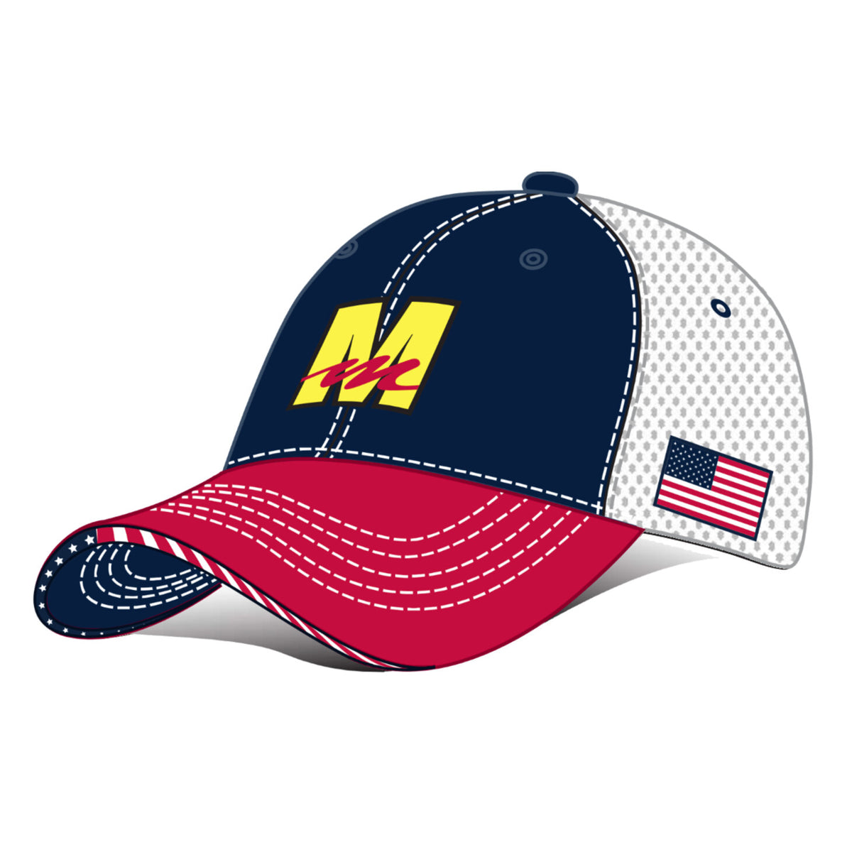 Mecum Auctions Americana Structured Snapback - Angled Left Side View