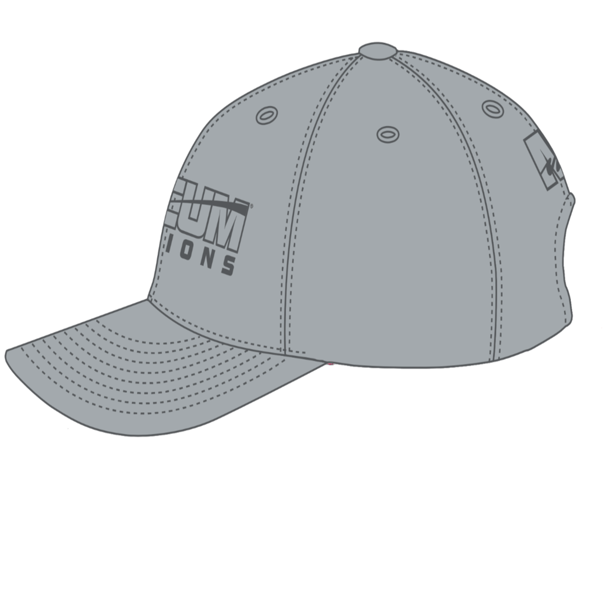 Mecum Auctions Sports Grey Structured Snapback - Left Side View