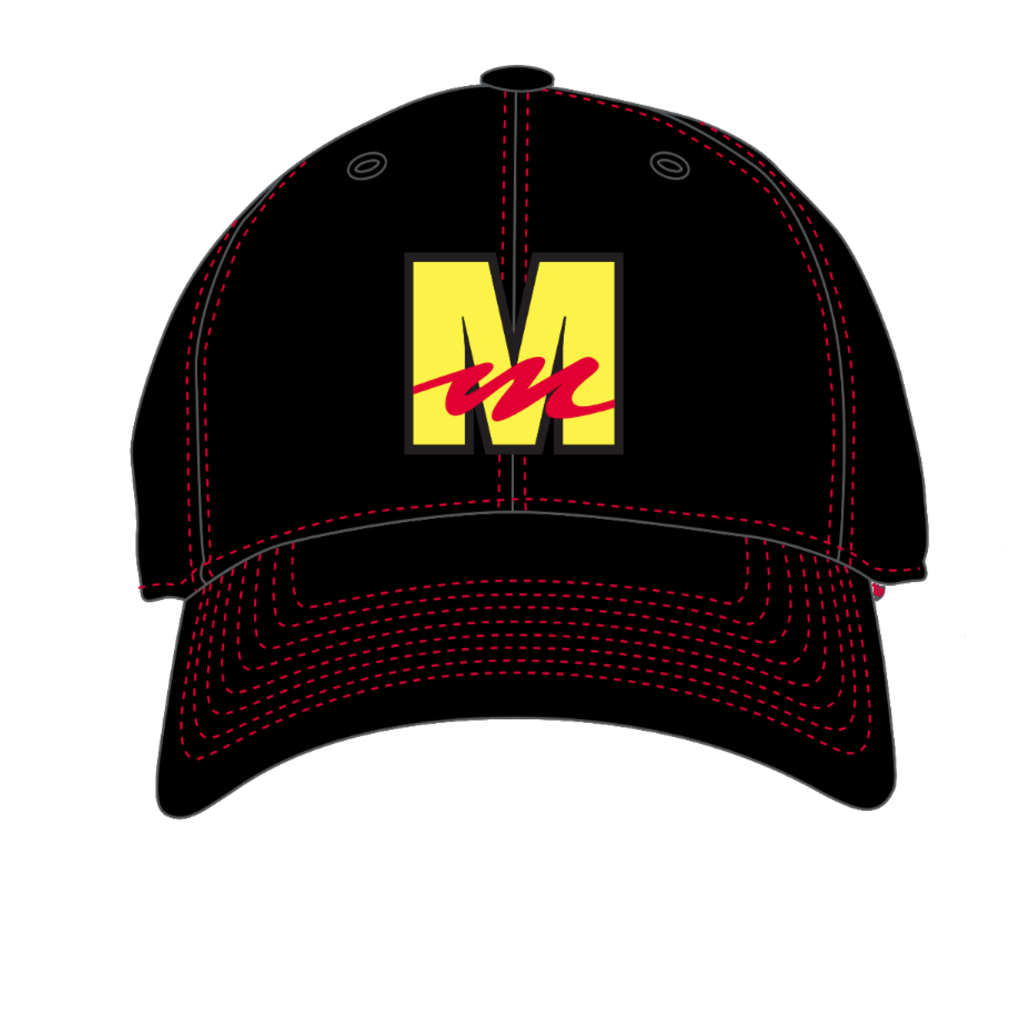 Mecum Auctions Black Structured Snapback - Front View