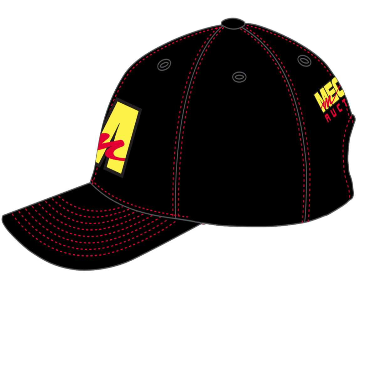 Mecum Auctions Black Structured Snapback - Left Side View