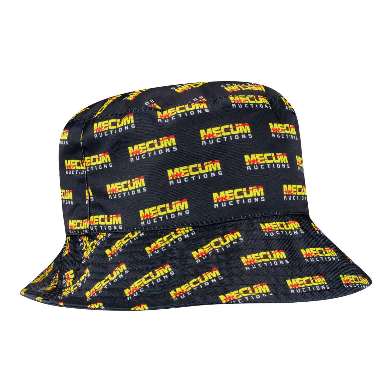 Mecum Auctions Reversible Bucket Hat - Black with M Block Logo Side - Front View