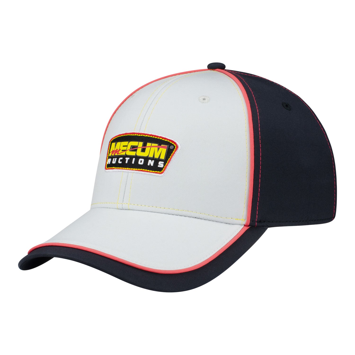 Mecum Auction Grey Structured Contrast Stitched Hat - Angled Left Side View