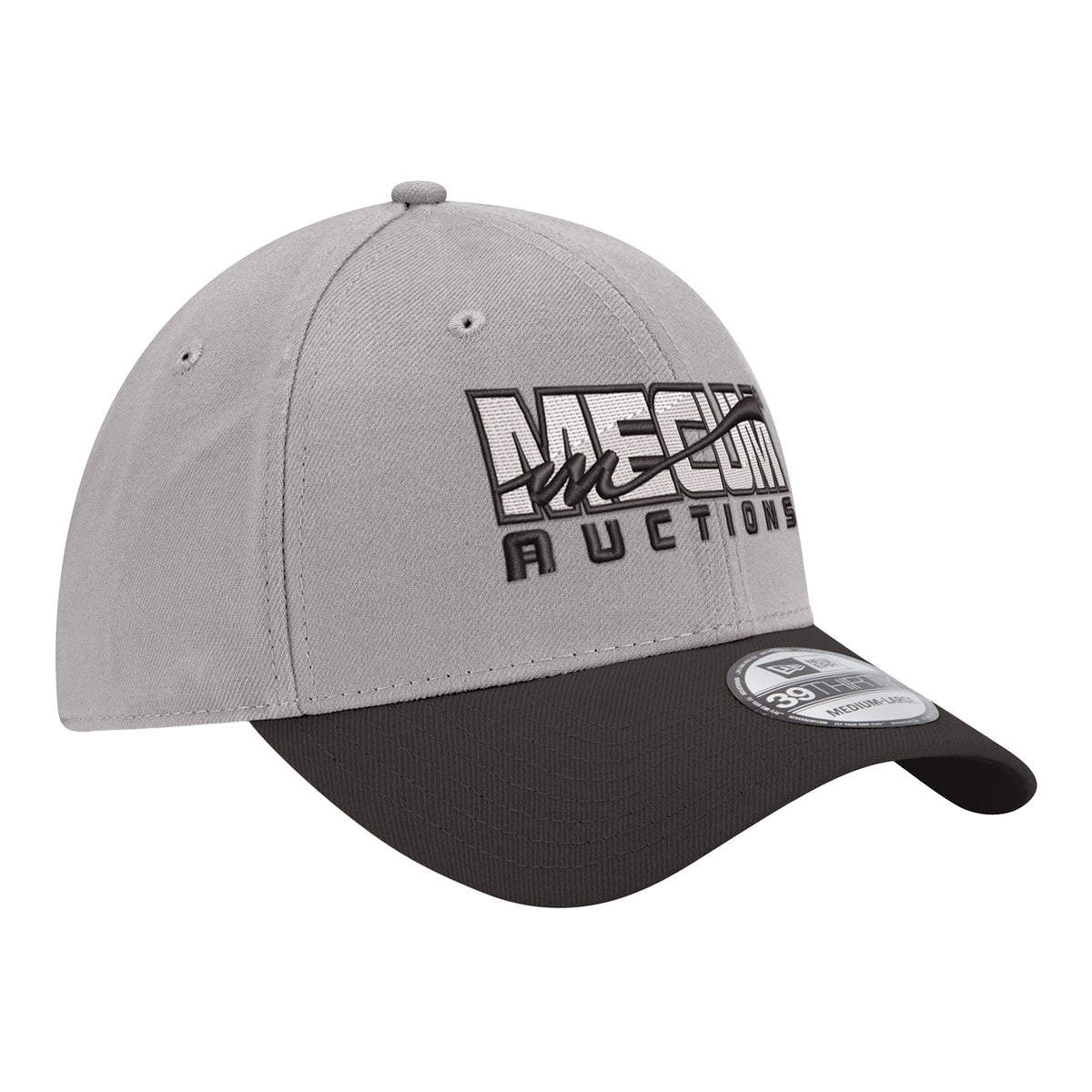 Mecum Auctions New Era 3930 Flex Hat In Grey & Black - Angled Right Side View