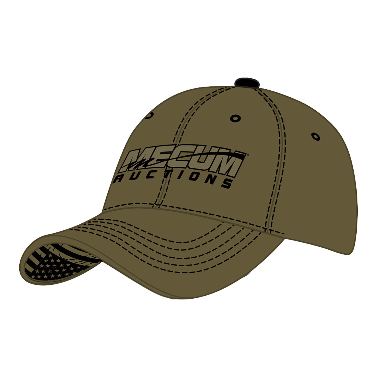 Mecum Auctions Americana Military Hat in Green - Front Left View