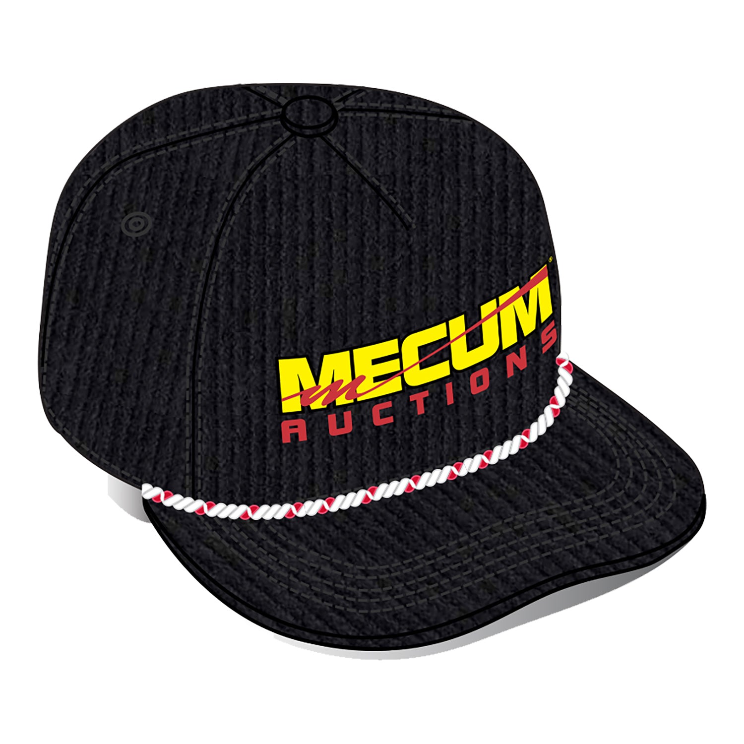 Mecum Auctions Corduroy Rope Hat in Black - Front Left View
