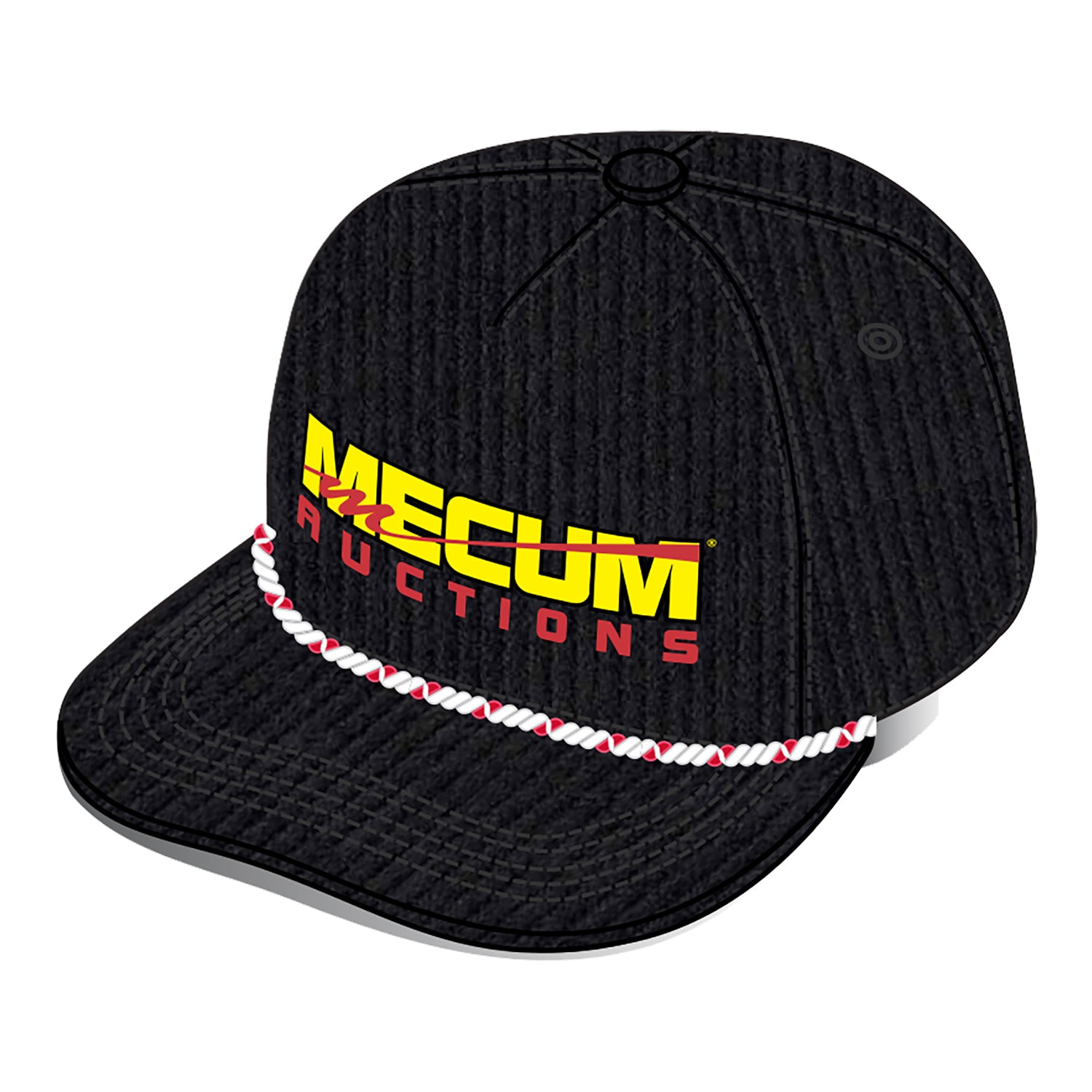 Mecum Auctions Corduroy Rope Hat in Black - Front Left View