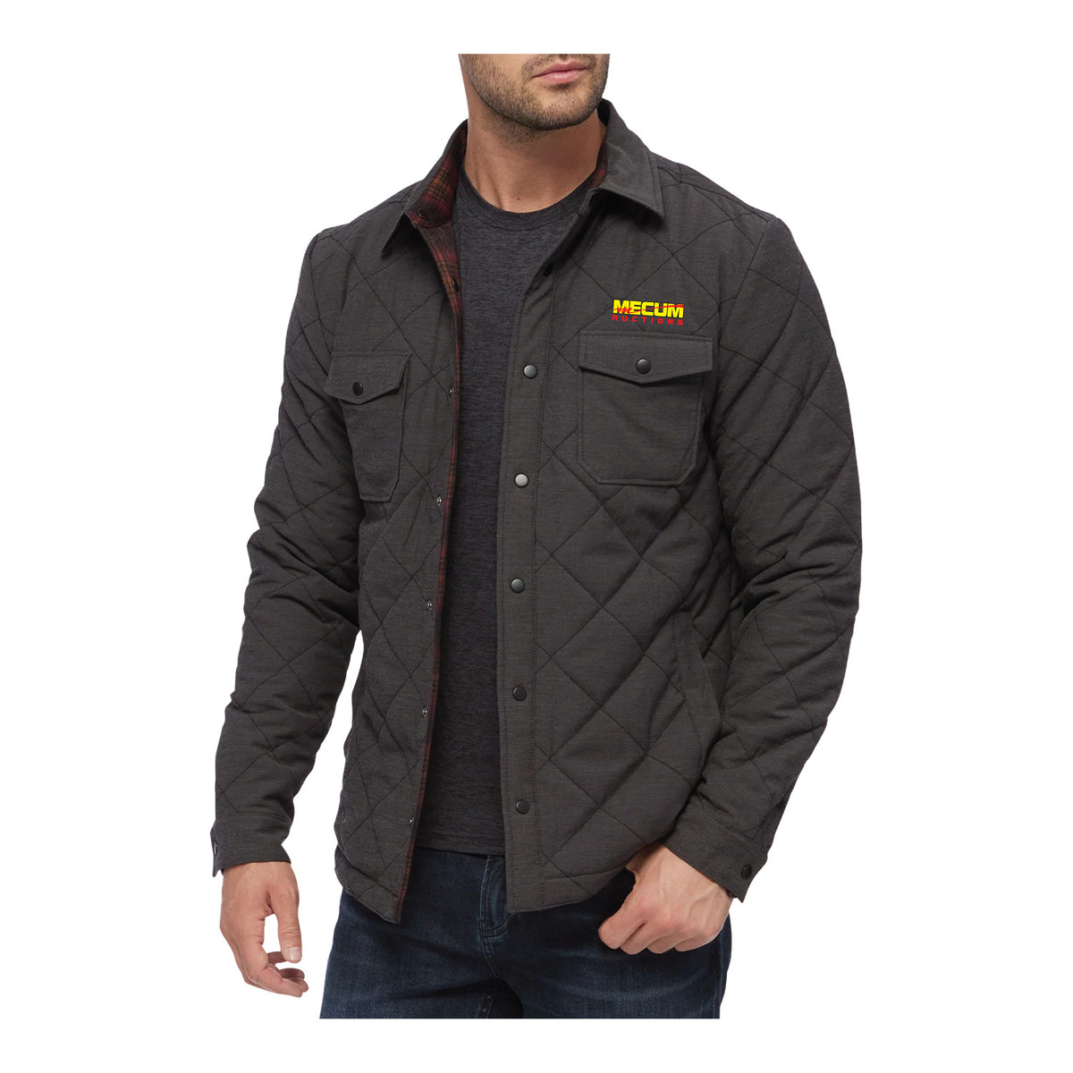 Mecum Auctions Grey Chapin Flannel Quilted Jacket - Front View