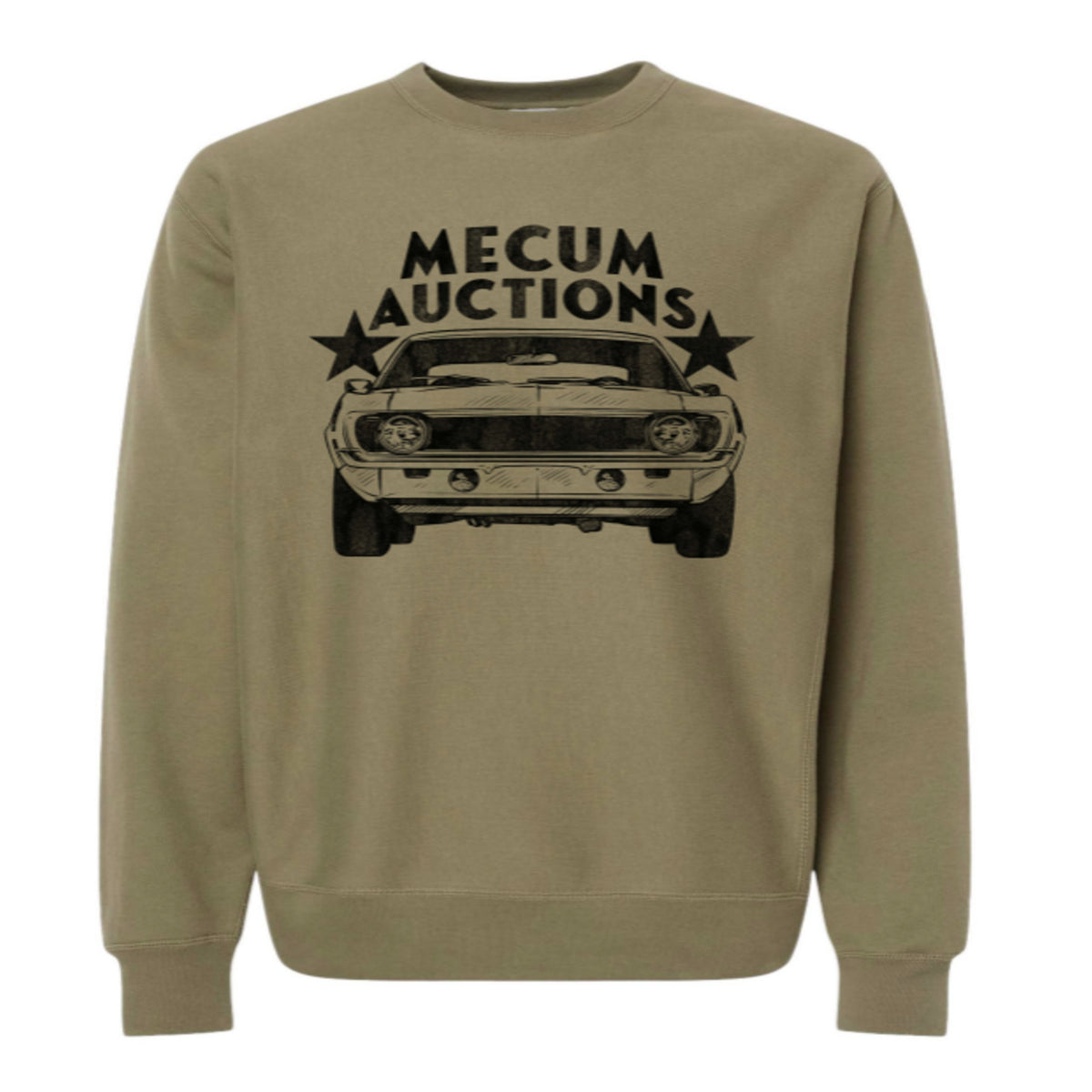 Mecum Auction Olive Green Vintage Crewneck Sweatshirt