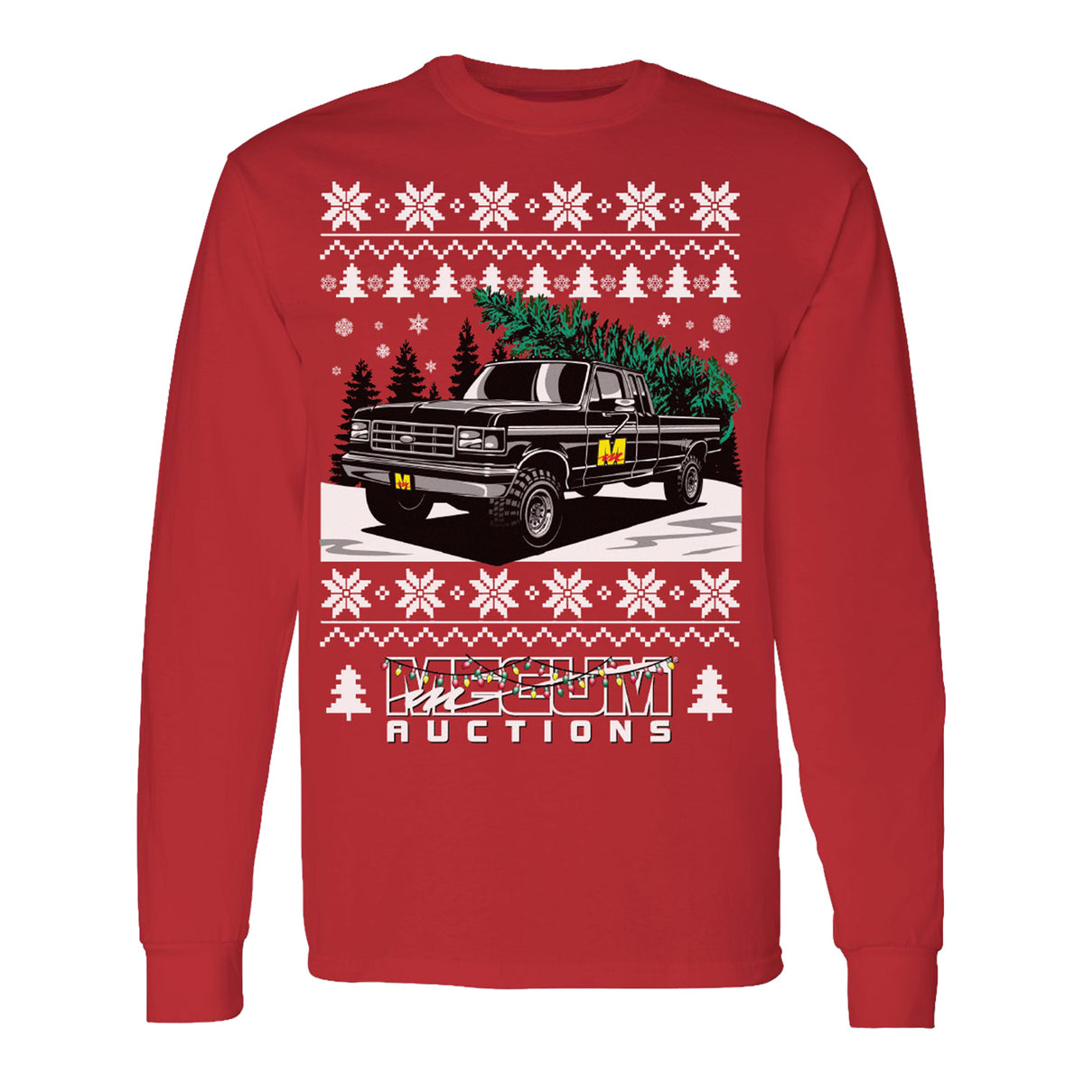 Mecum Auctions Red Christmas Crewneck - Front View