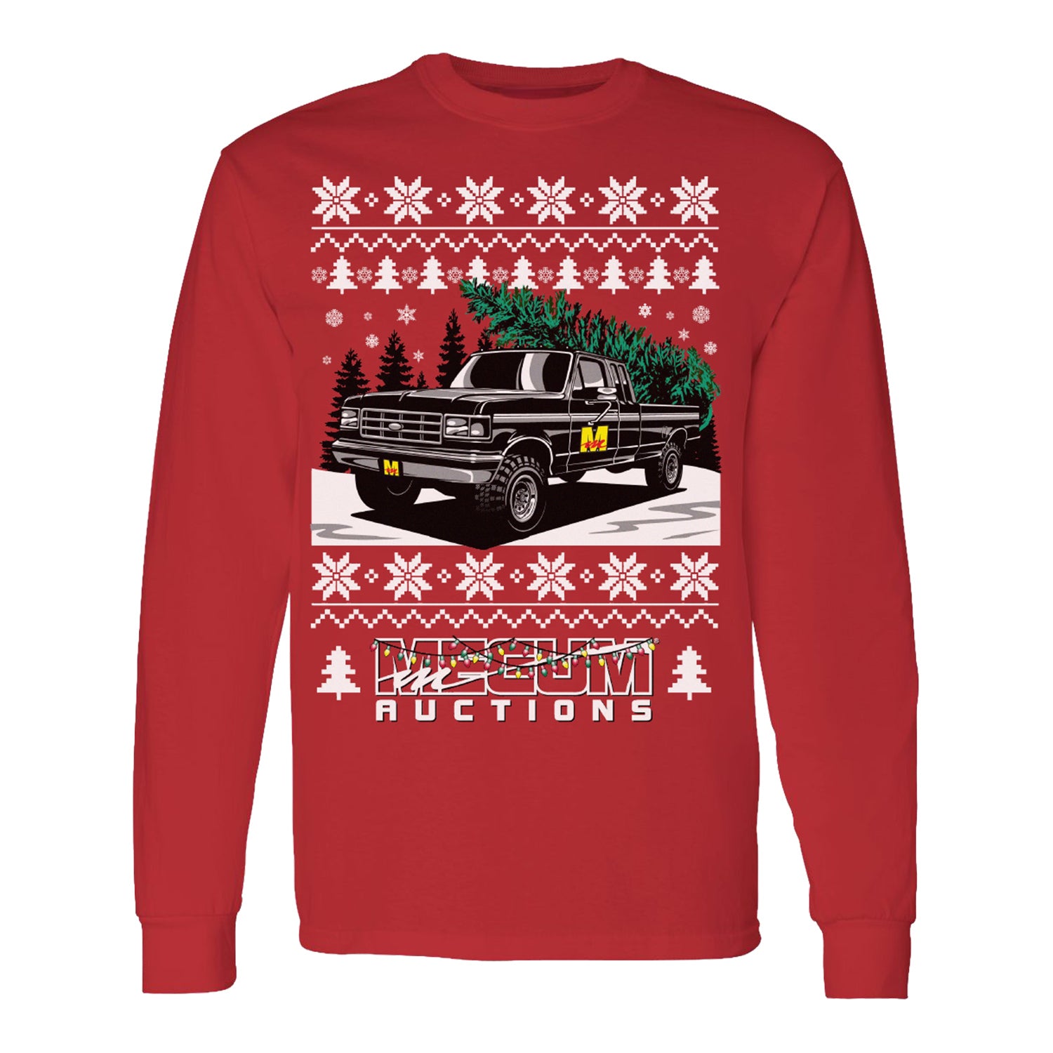 Mecum Auctions Red Christmas Crewneck - Front View