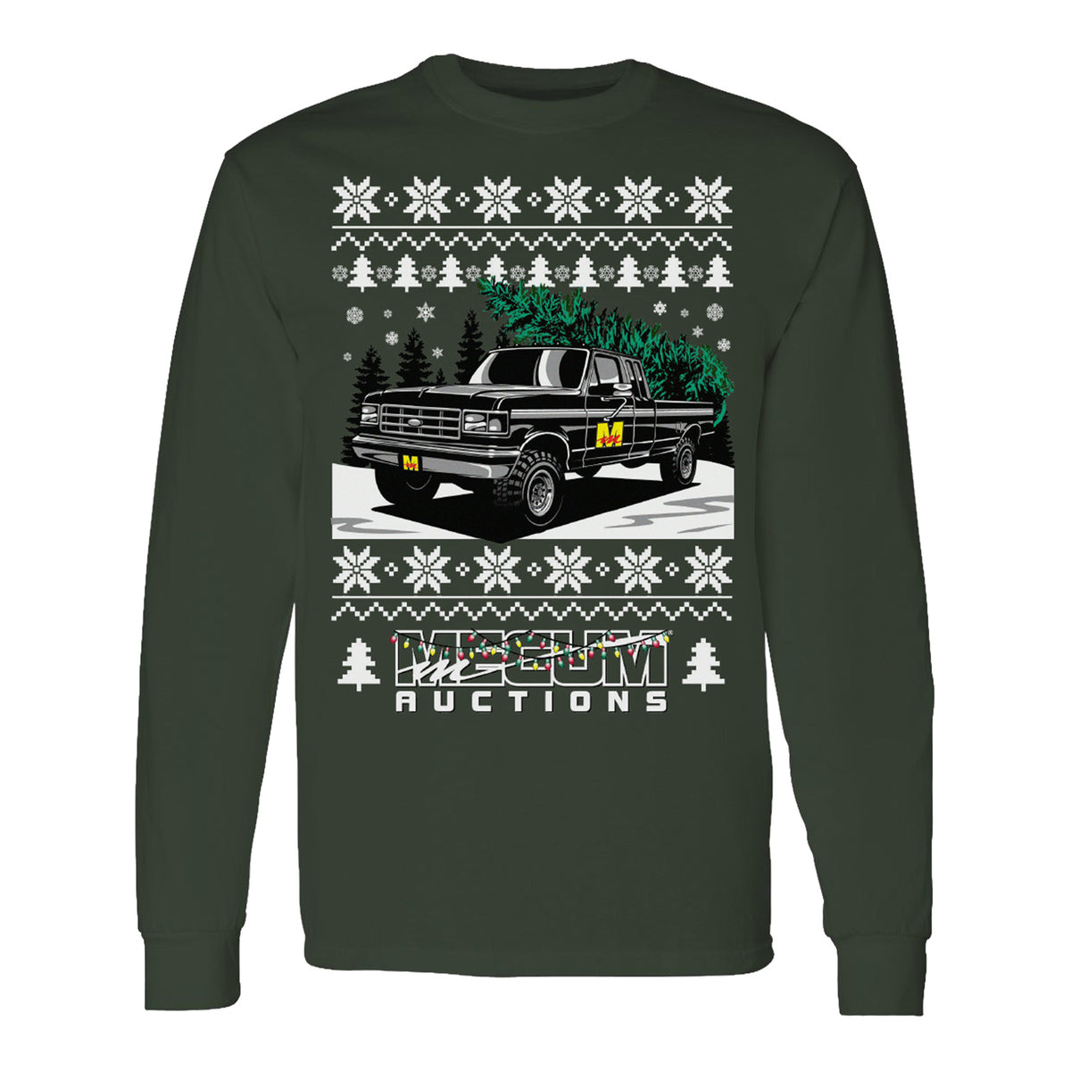 Mecum Auctions Green Christmas Crewneck - Front View