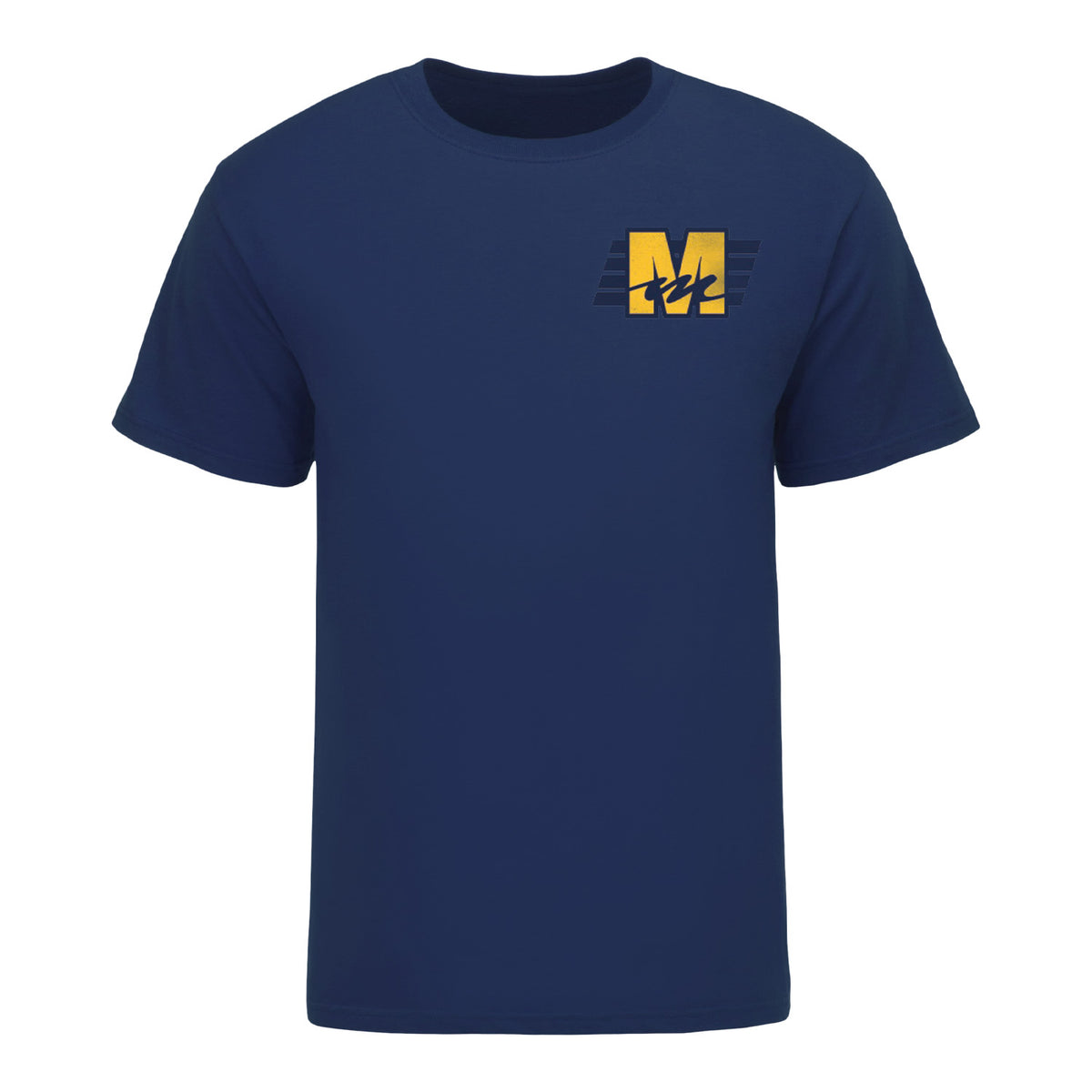 Mecum Auctions Blue Harrisburg Name Drop T-Shirt - Front View