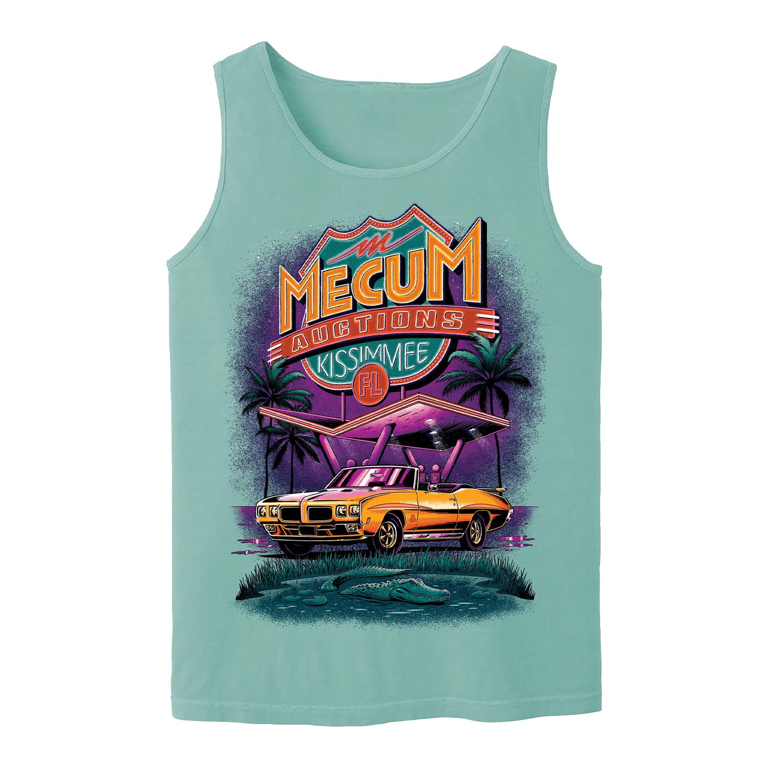 Mecum Auctions Seafoam Green Kissimmee Summer Tank Top - Front View