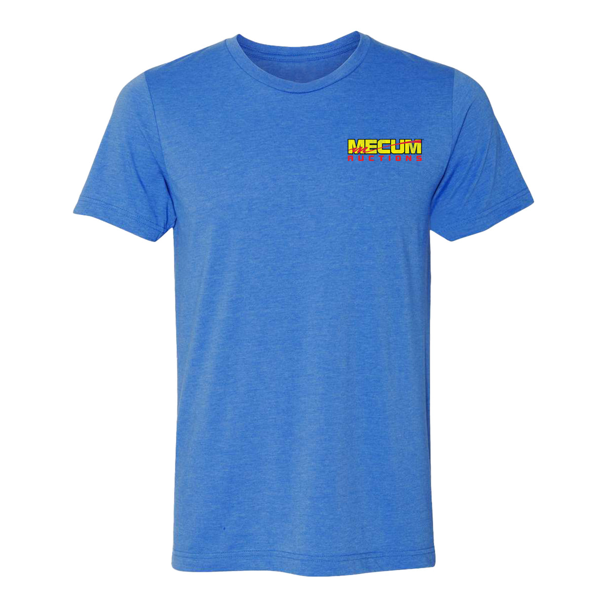 Mecum Auctions Heather Royal Car Design T-Shirt in Blue - Front View