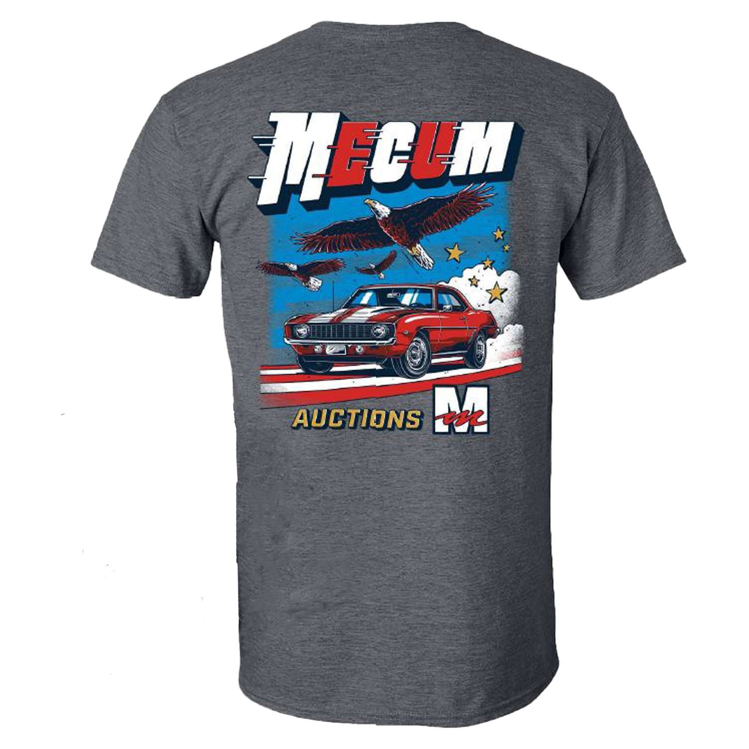 Mecum Auction Americana Camaro Dark Heather T-Shirt - Back View