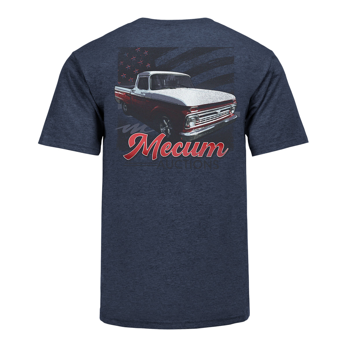Mecum Auctions Navy Americana Truck T-Shirt - Back View