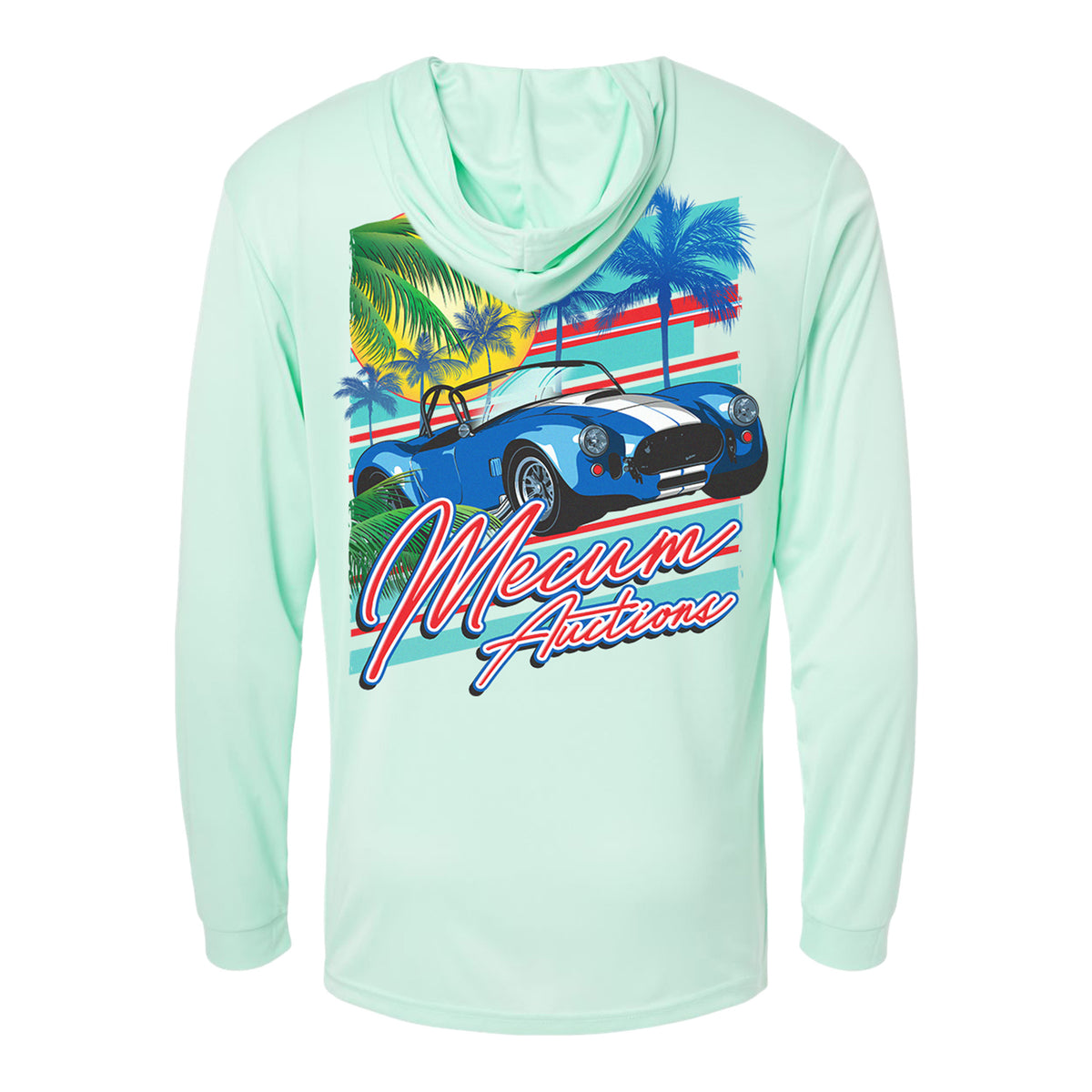 Mecum Auctions Long Sleeve Hoodie Performance T-Shirt - Back View