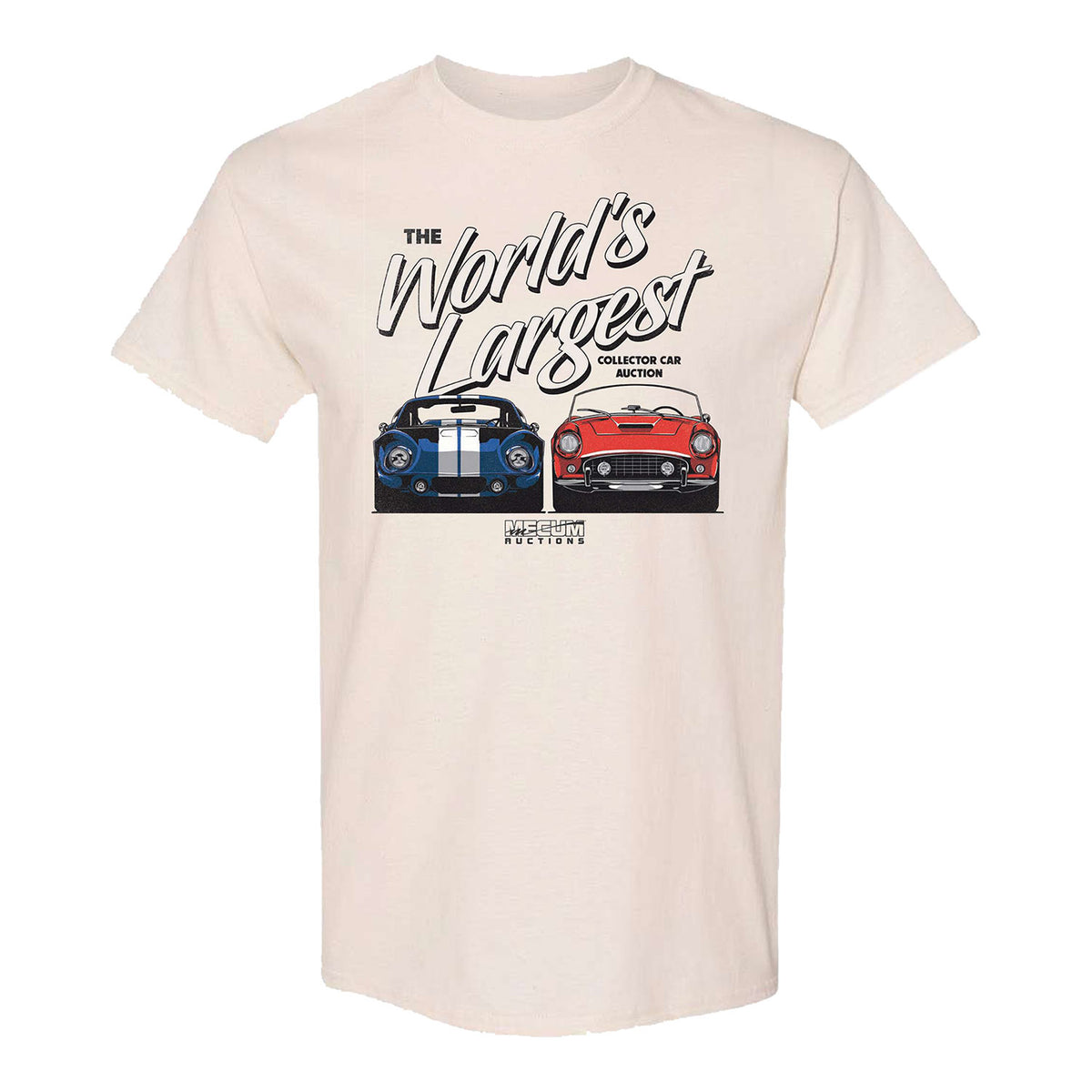 Mecum Auction World's Largest Collector Natural T-Shirt In Tan - Front View