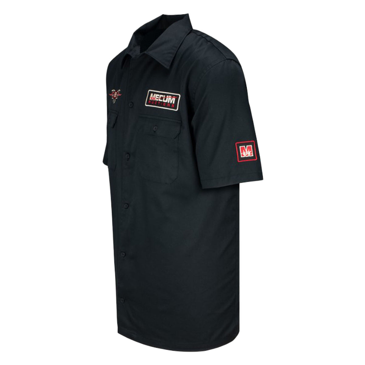 Mecum Auctions Black 1988 Throwback Button Down T-Shirt in Black - Angled Left Side View