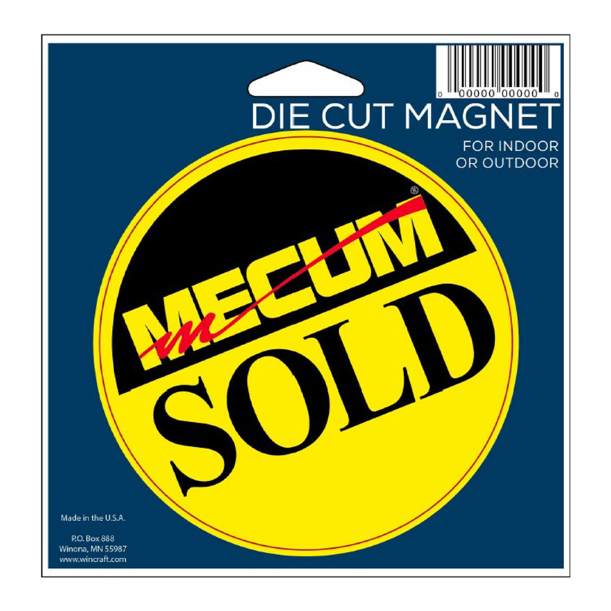 Mecum Auction Sold Magnet in Yellow and Black - Front View